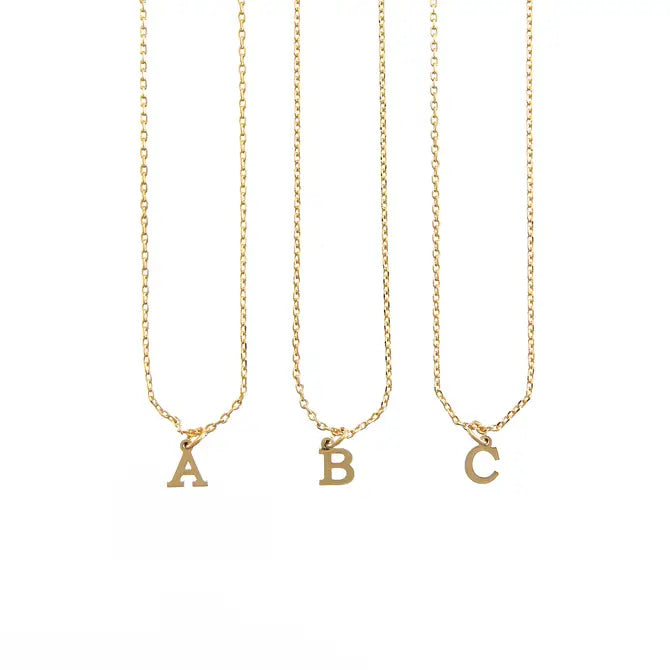 Waterproof Gold Dainty Initial Necklace Set of 16- A, B, C, D, E, G, H, J, K, L, M, N, P, R, S, T