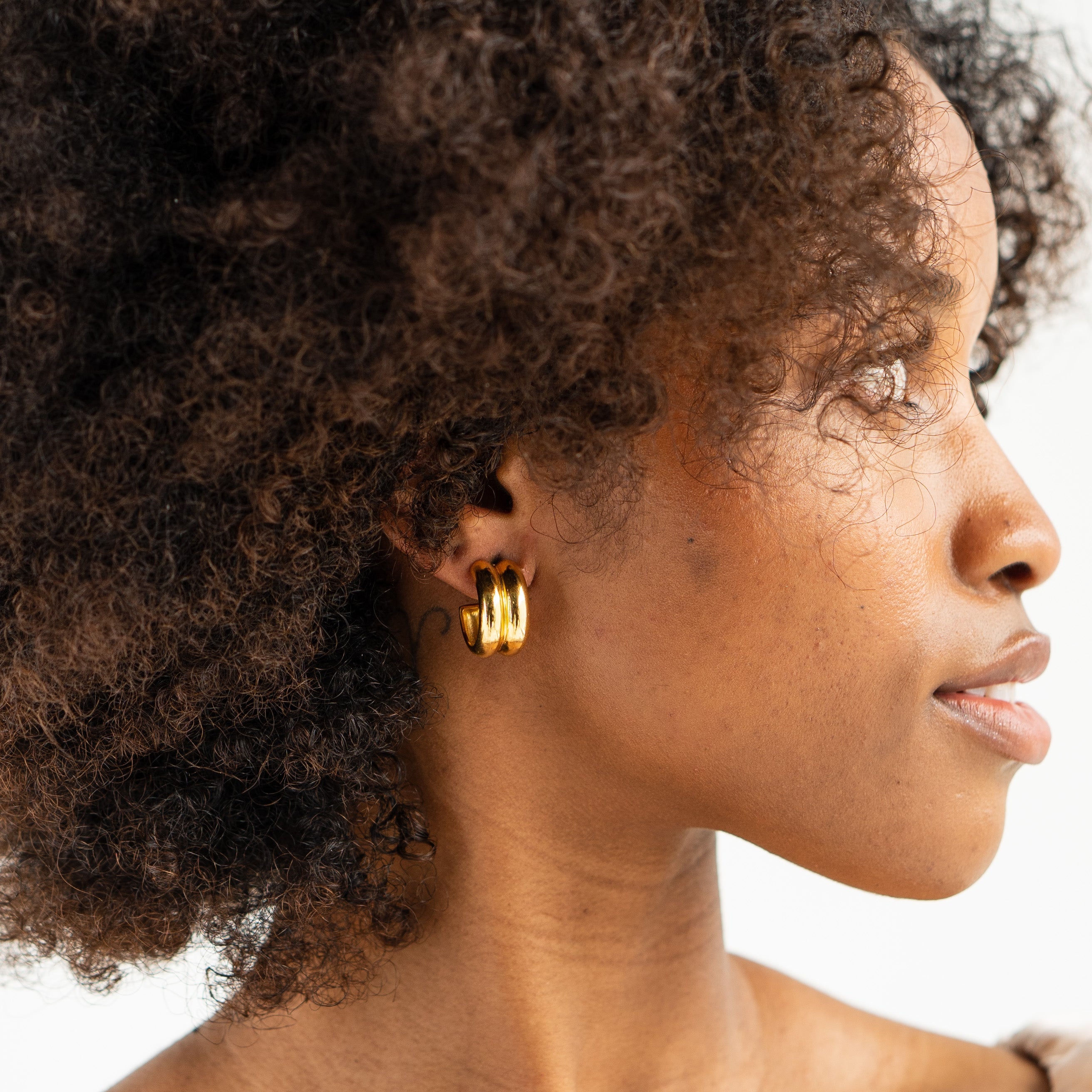 Waterproof Twin Gold Hoops