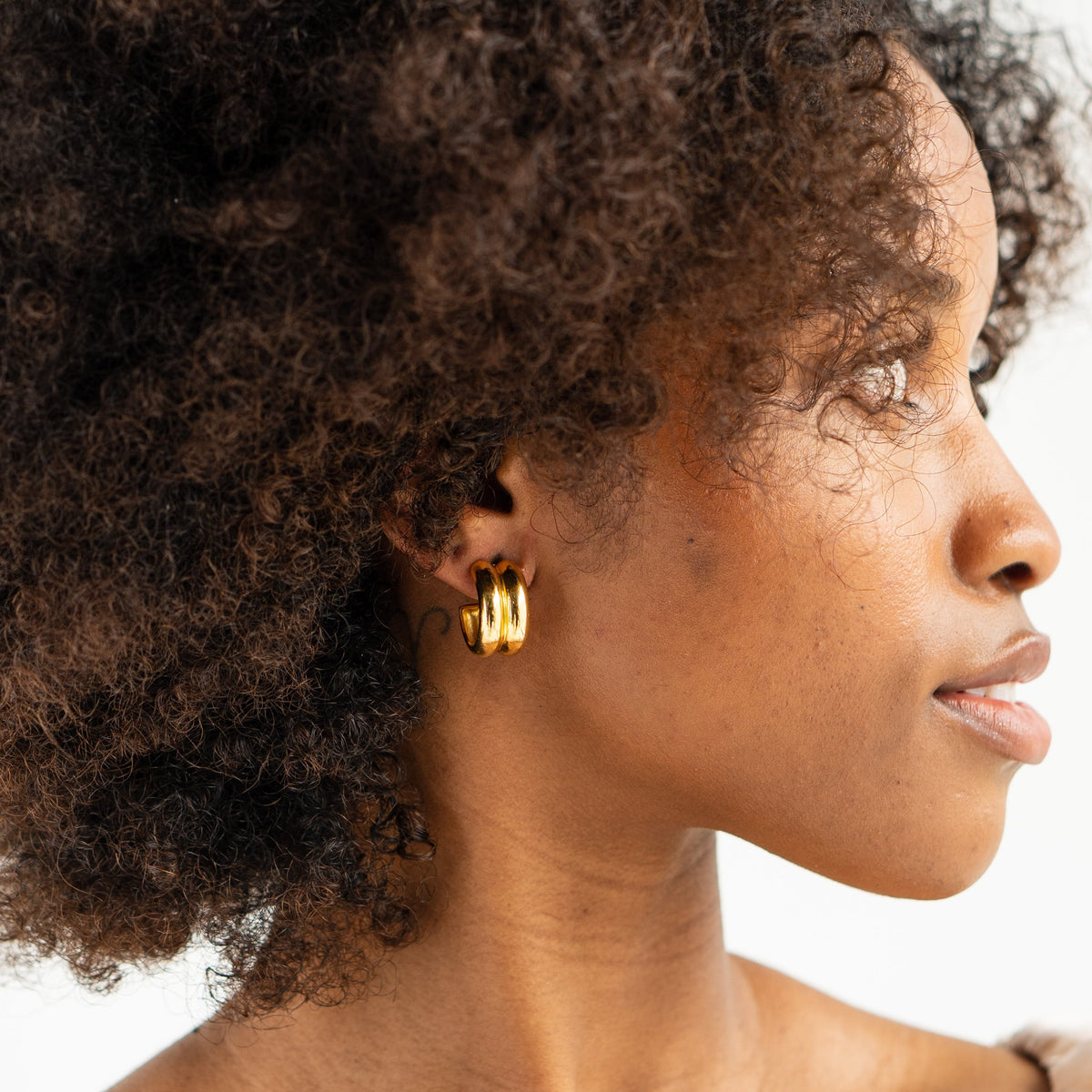Waterproof Twin Gold Hoops