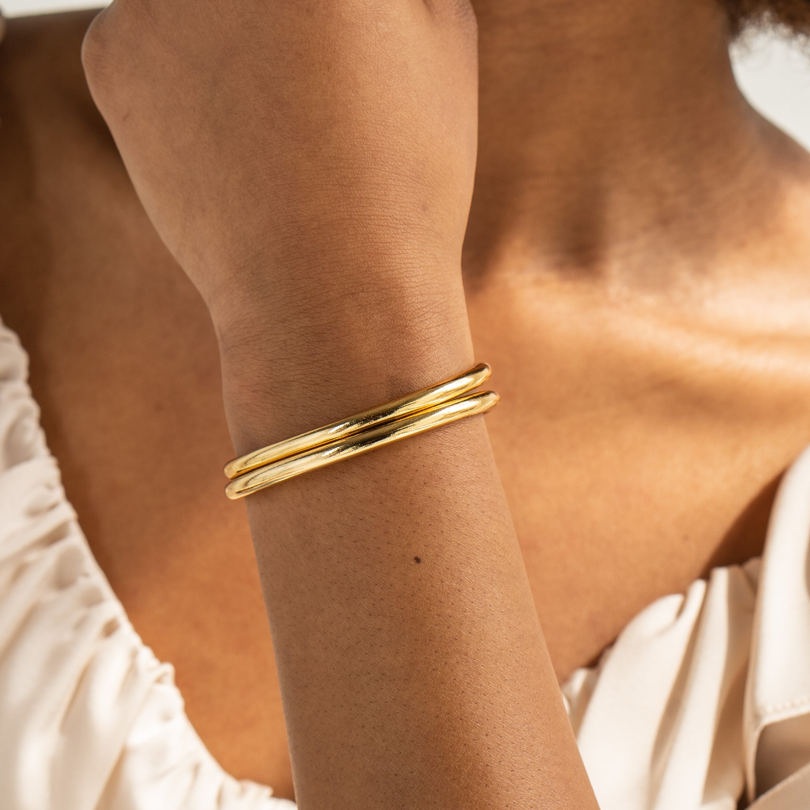 Waterproof Twin Gold Bangles