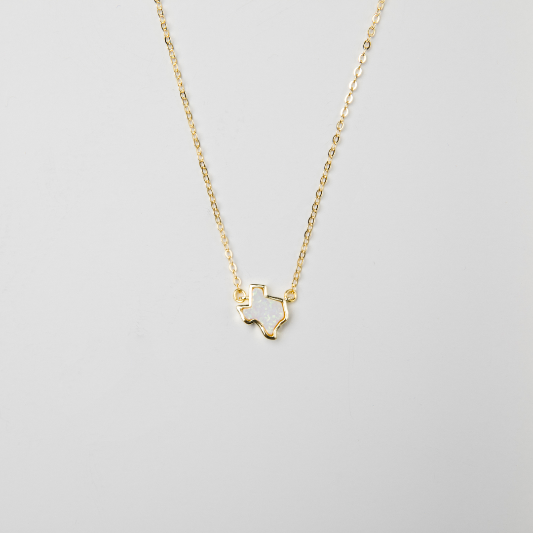 18K Gold Opal Texas Necklace