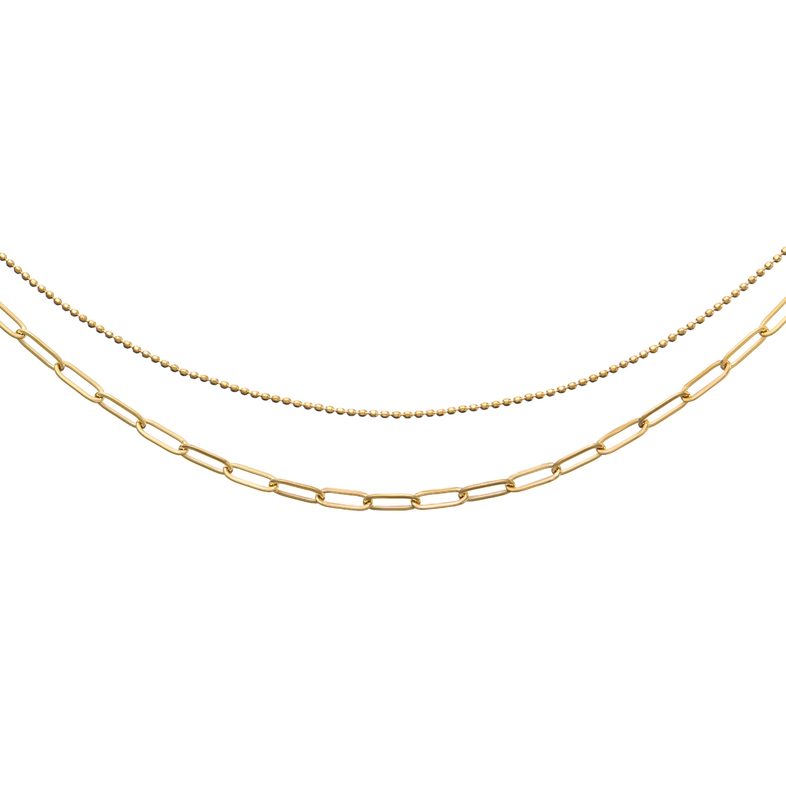 Waterproof Gold Paperclip Layered Choker