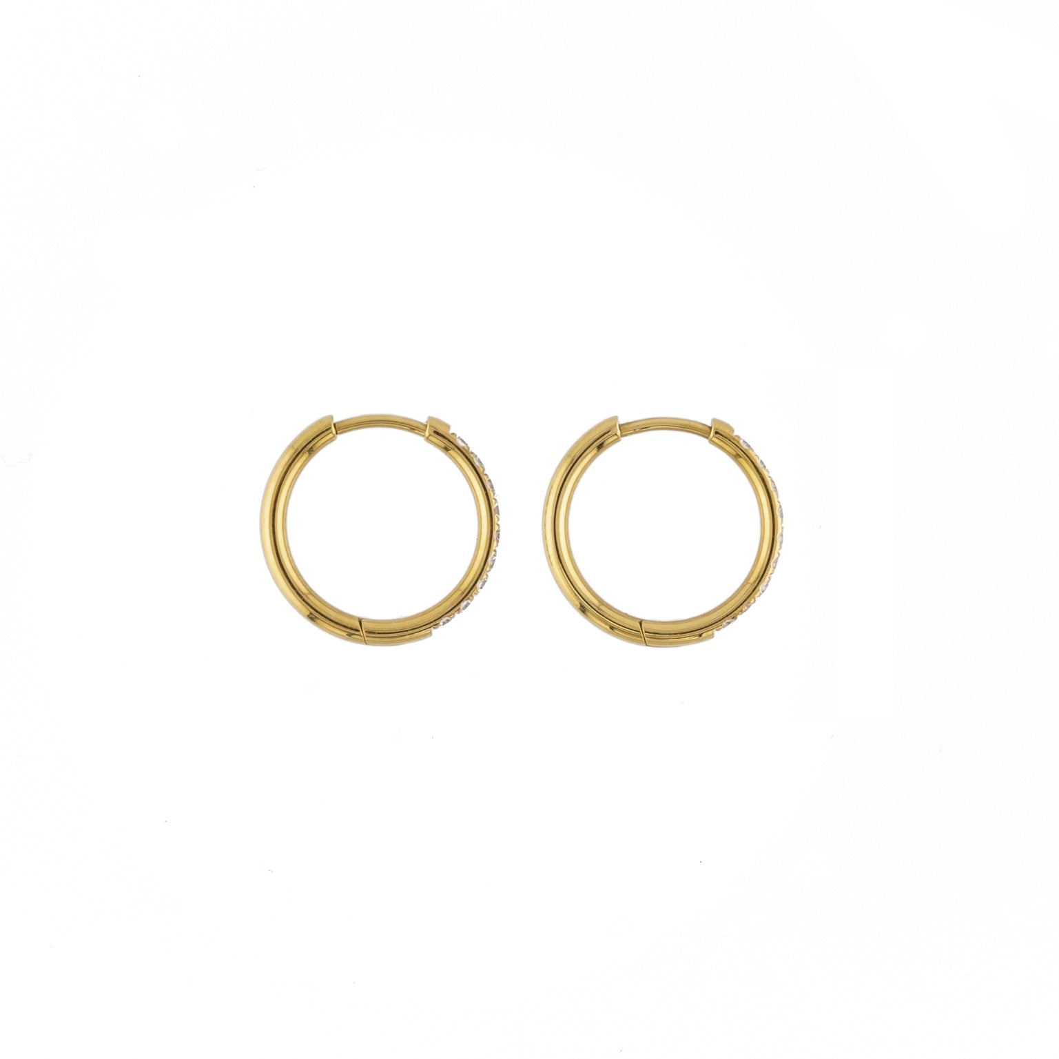 Waterproof Gold 18mm Diamond Hoops