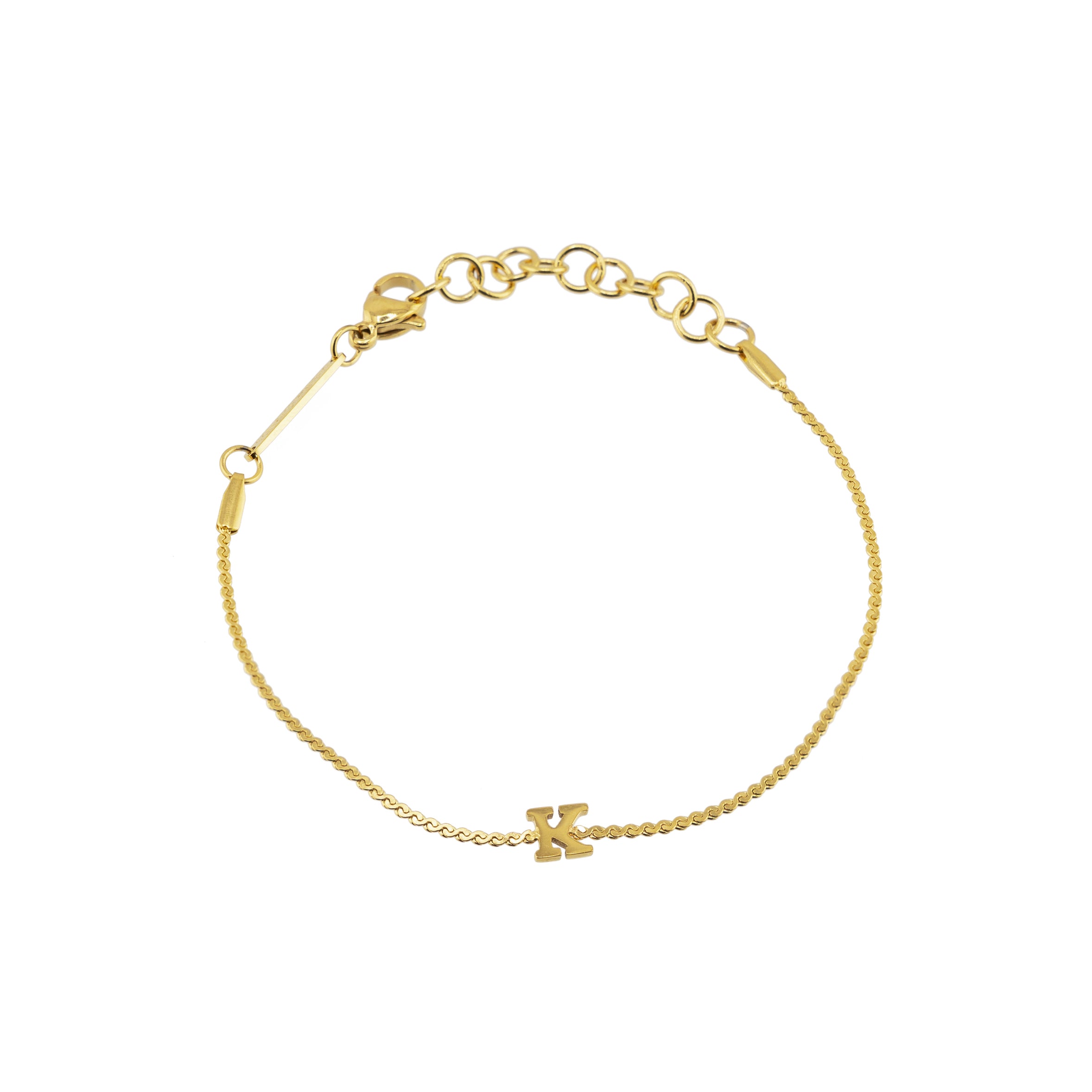 Waterproof Dainty Gold Initial Bracelet