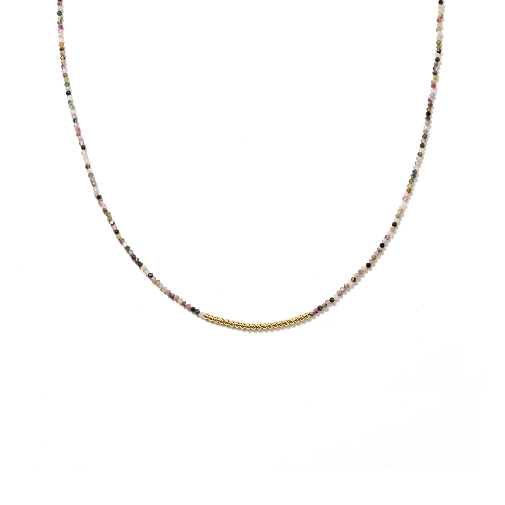 Waterproof Tourmaline Beaded Necklace