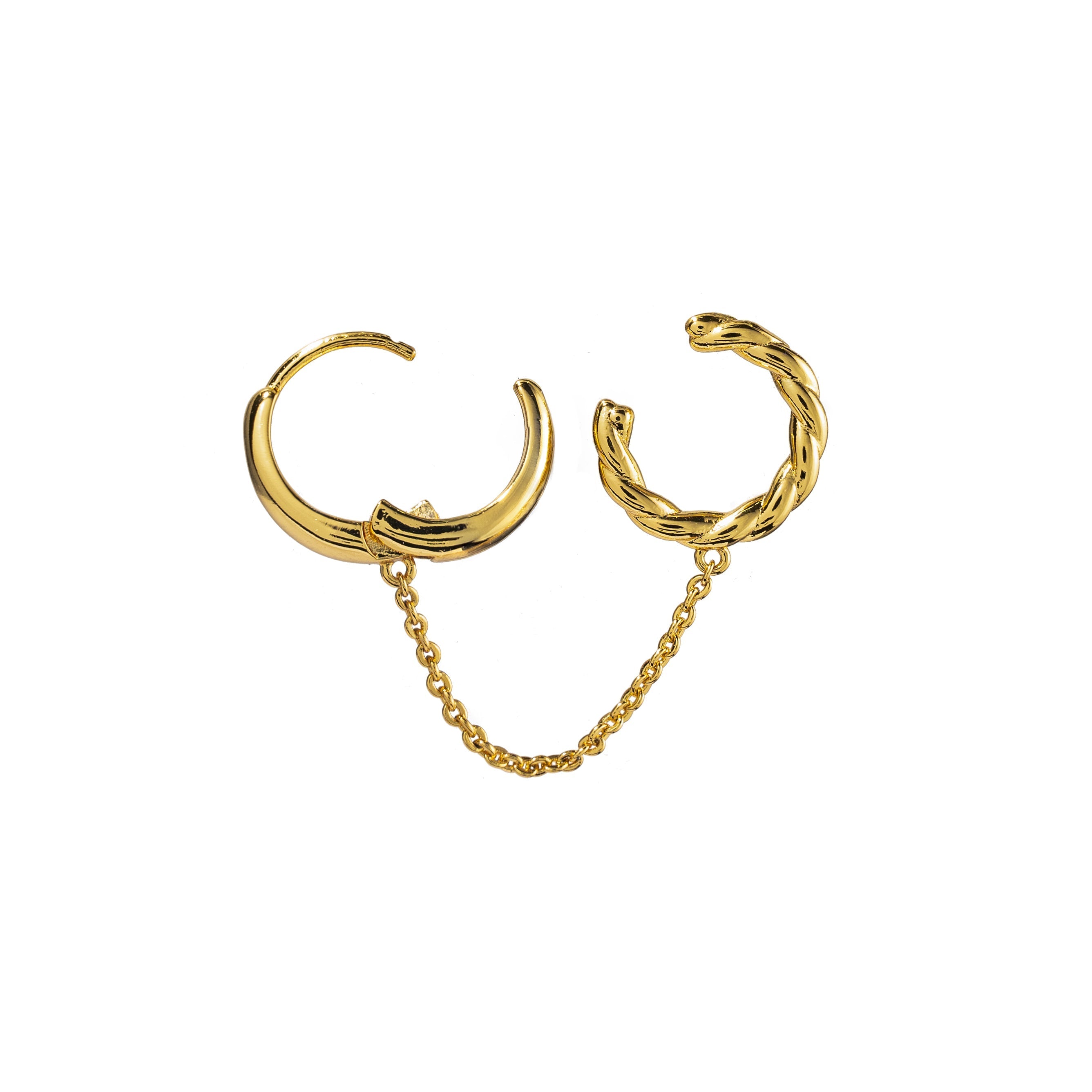 18K Gold Zenith + Twisted ear cuff Single