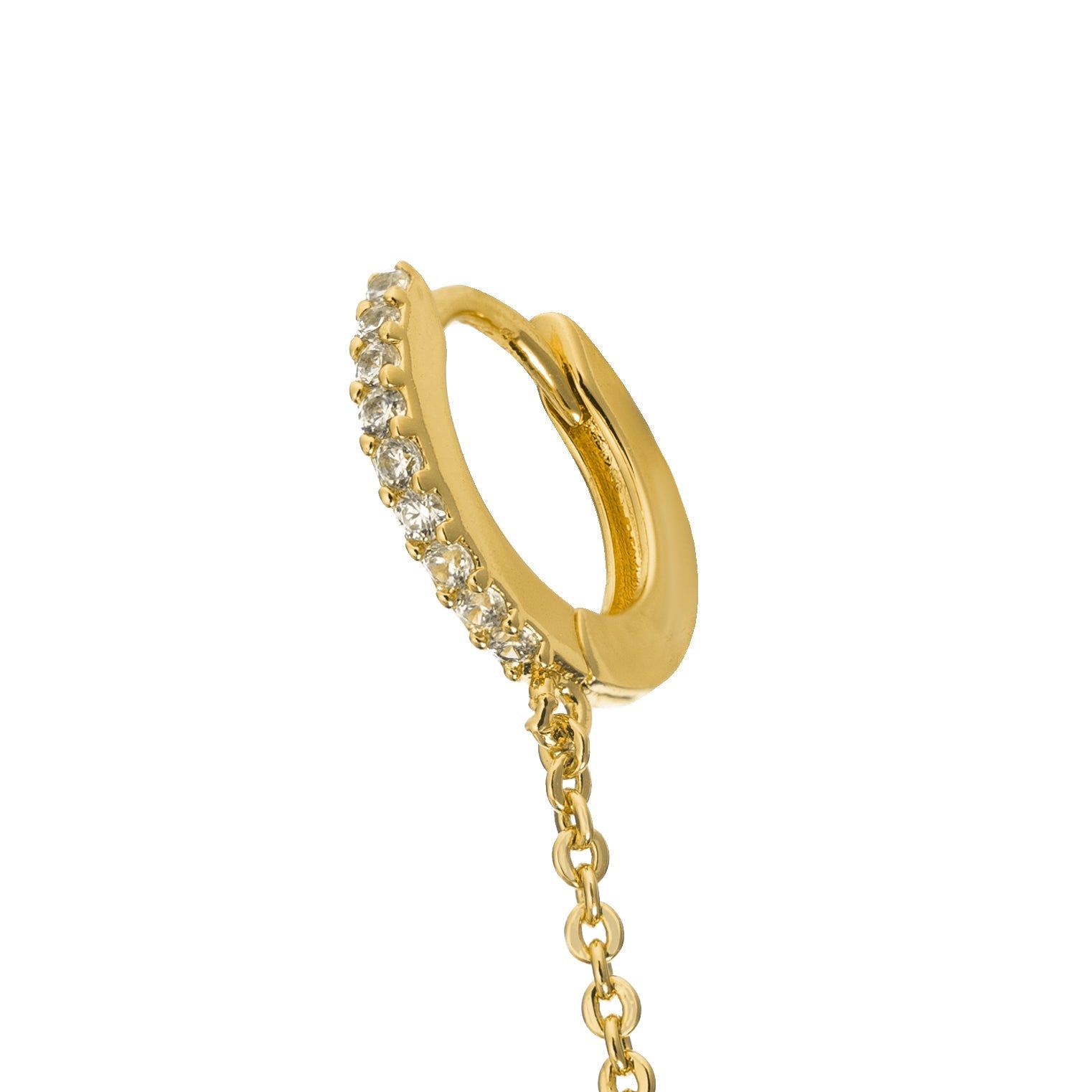 18K Gold Double Huggie - Single