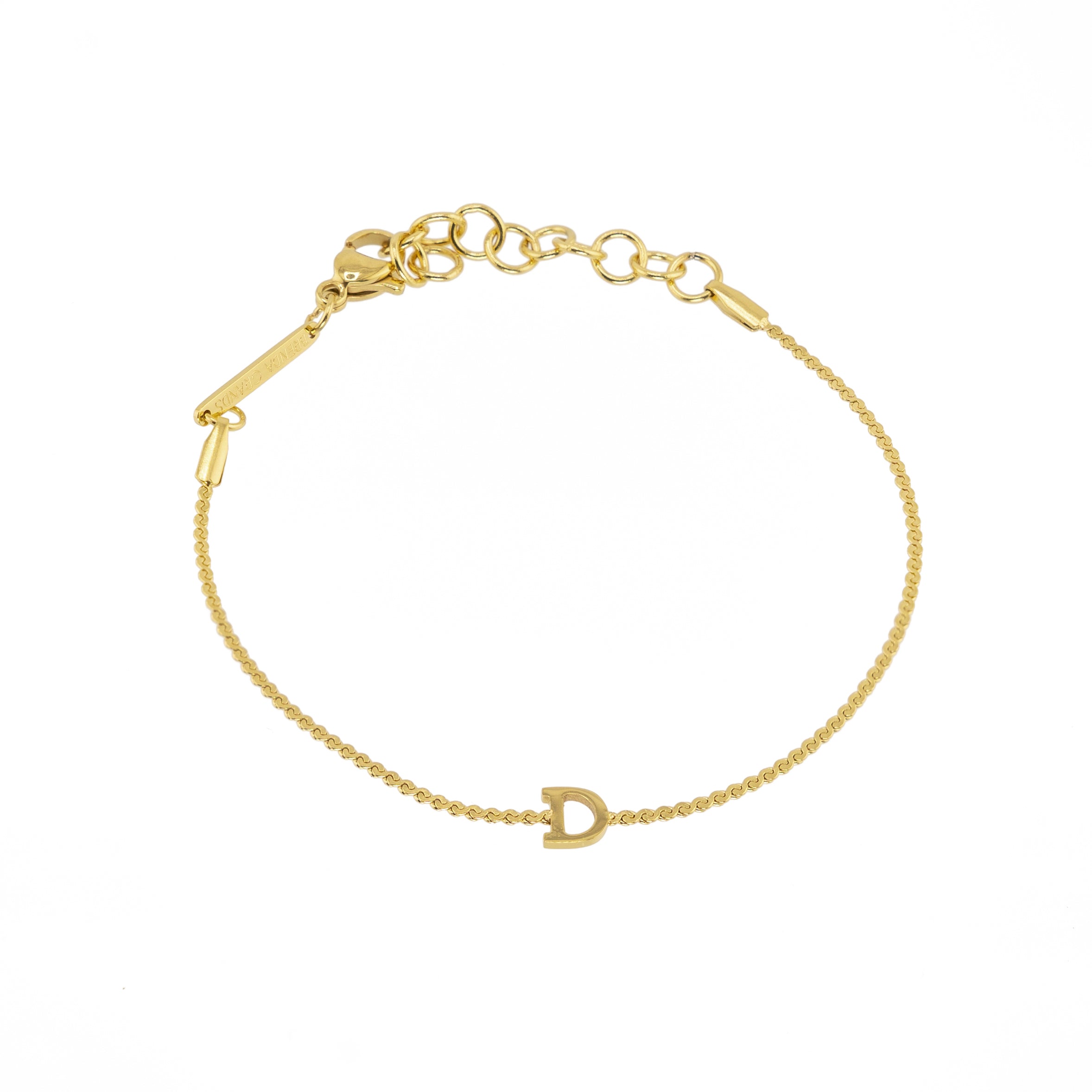 Waterproof Dainty Gold Initial Bracelet