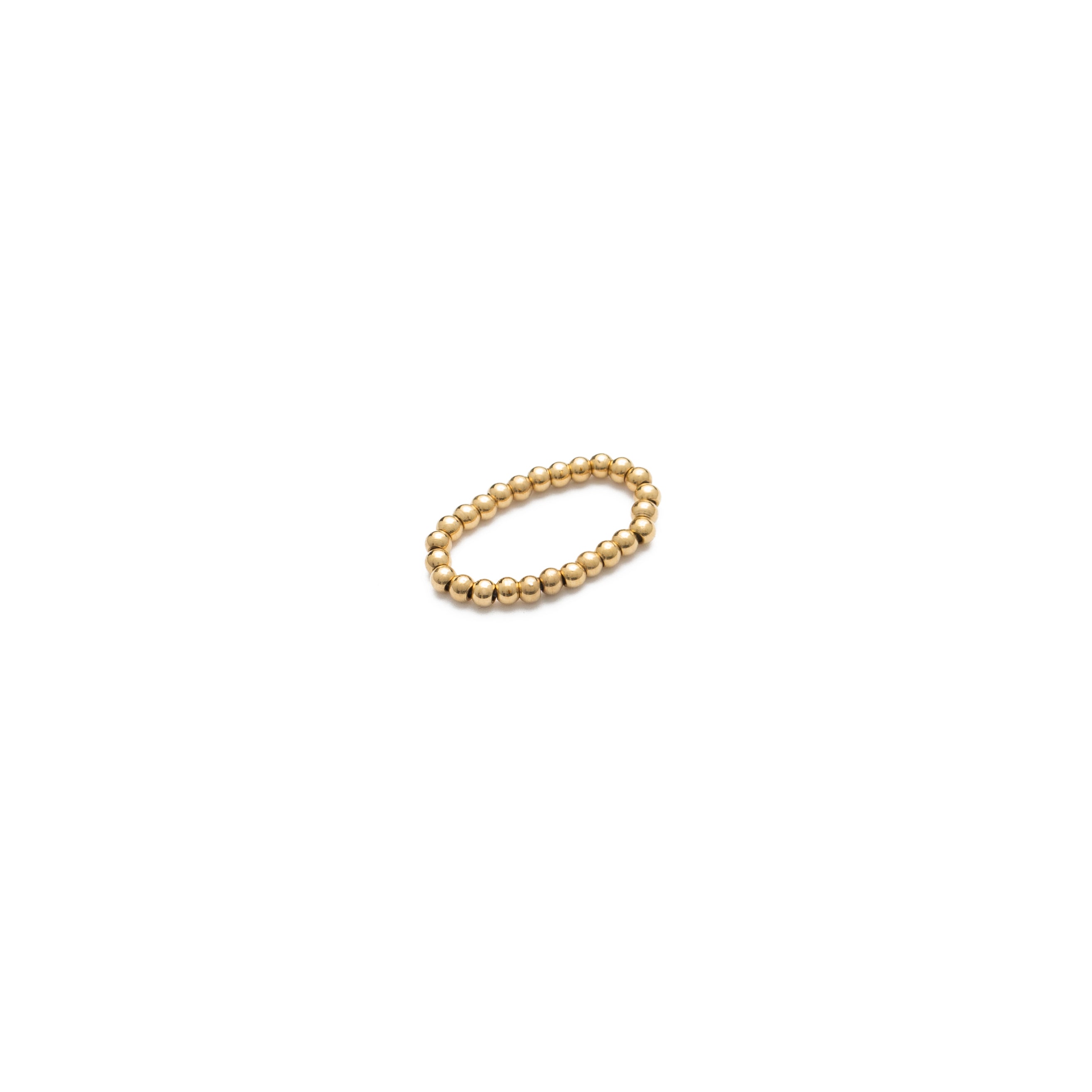 Waterproof Gold Elastic Beaded Ring