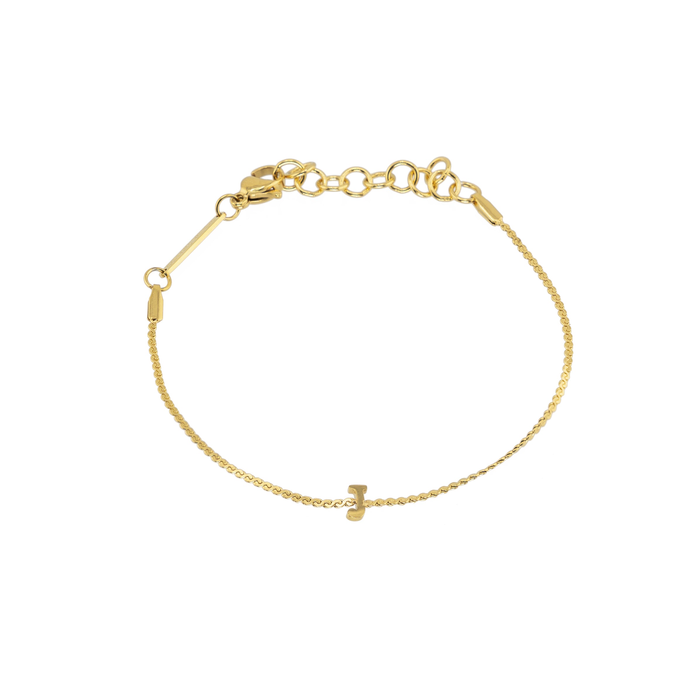 Waterproof Dainty Gold Initial Bracelet