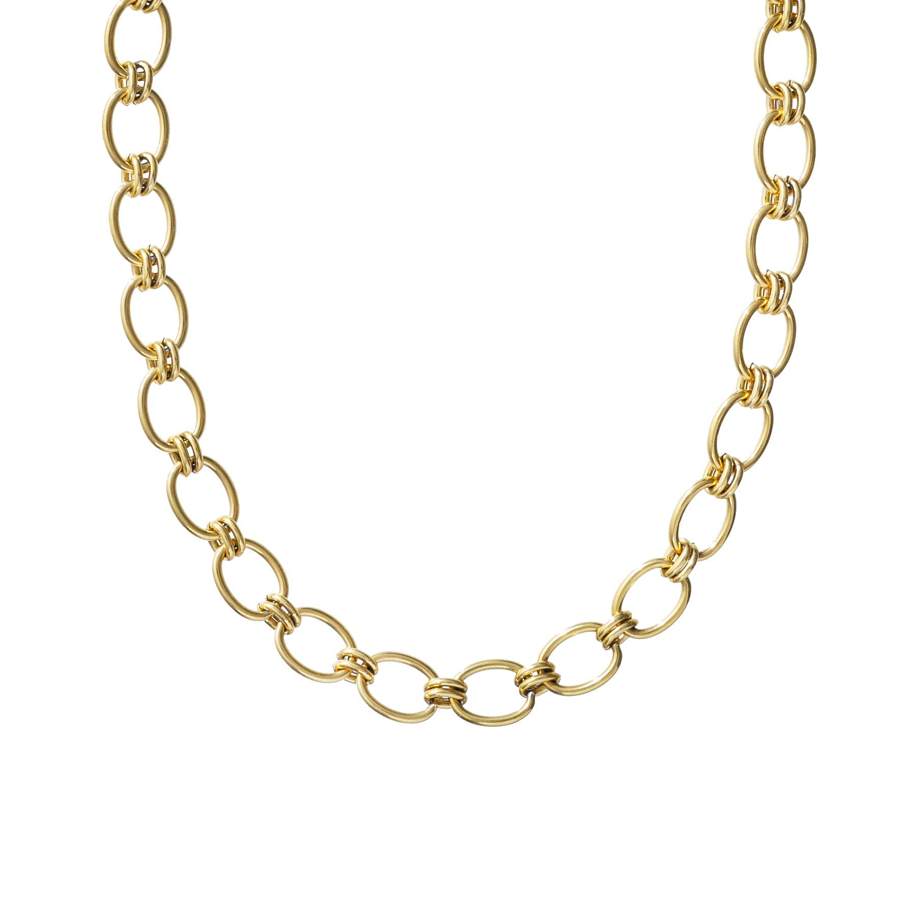 Waterproof Gold Chunky Oval Necklace