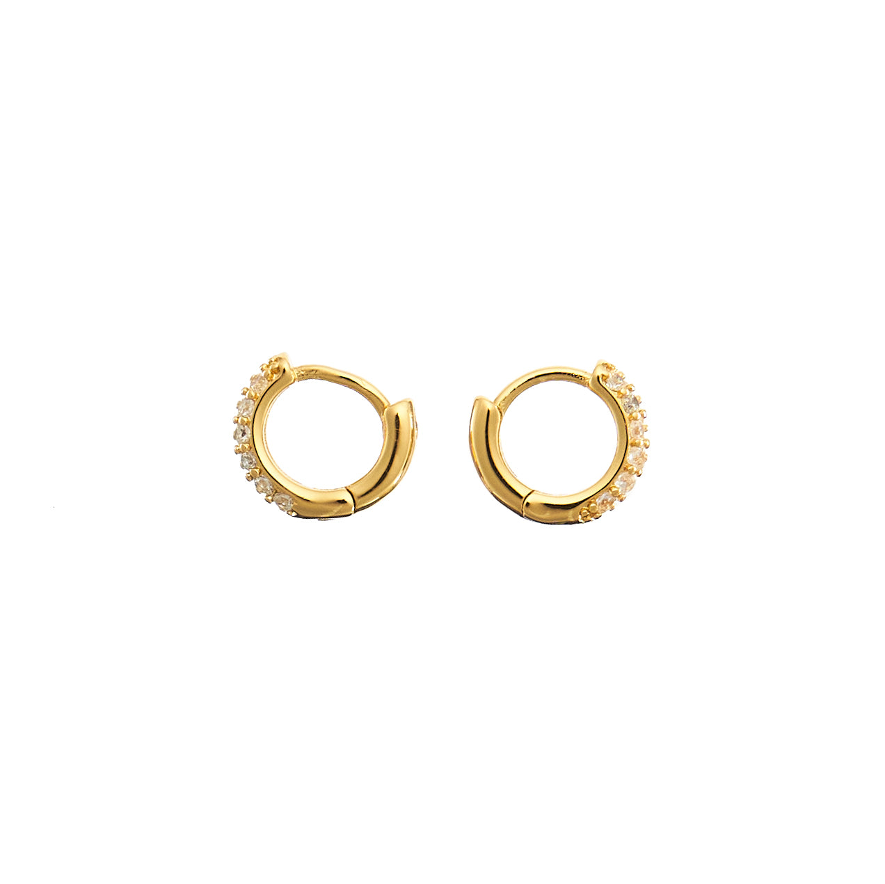 18k Gold Crystal Huggies