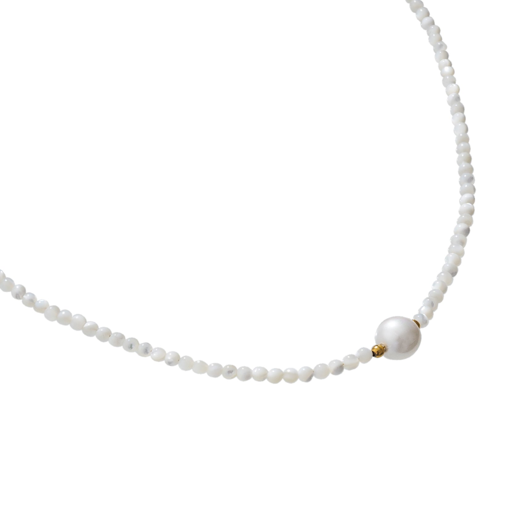 Waterproof White Thin Pearls Necklace