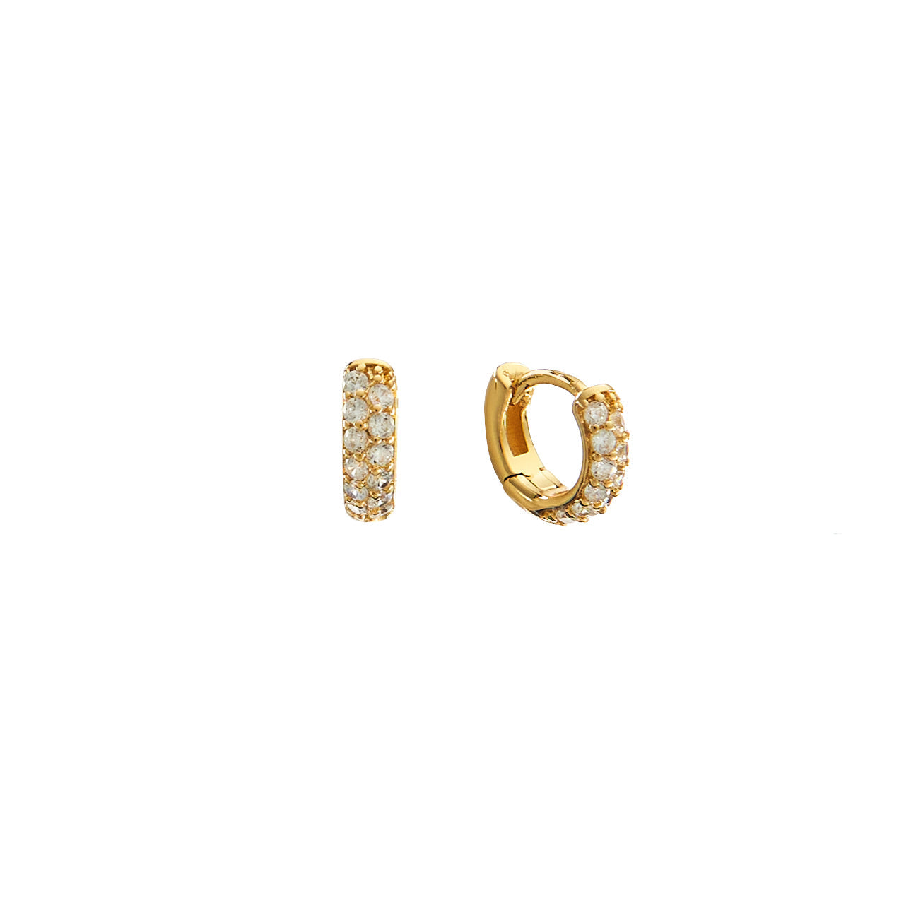 18k Gold Crystal Huggies