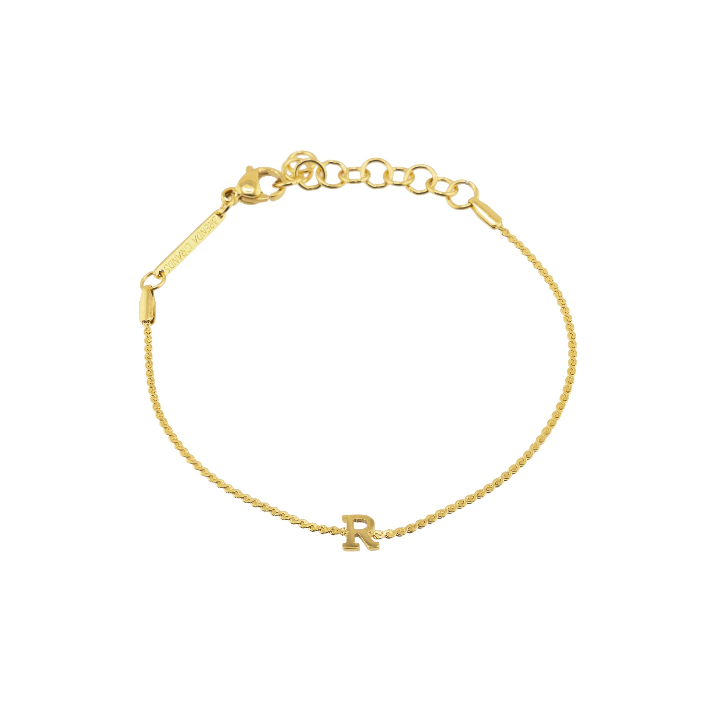 Waterproof Dainty Gold Initial Bracelet