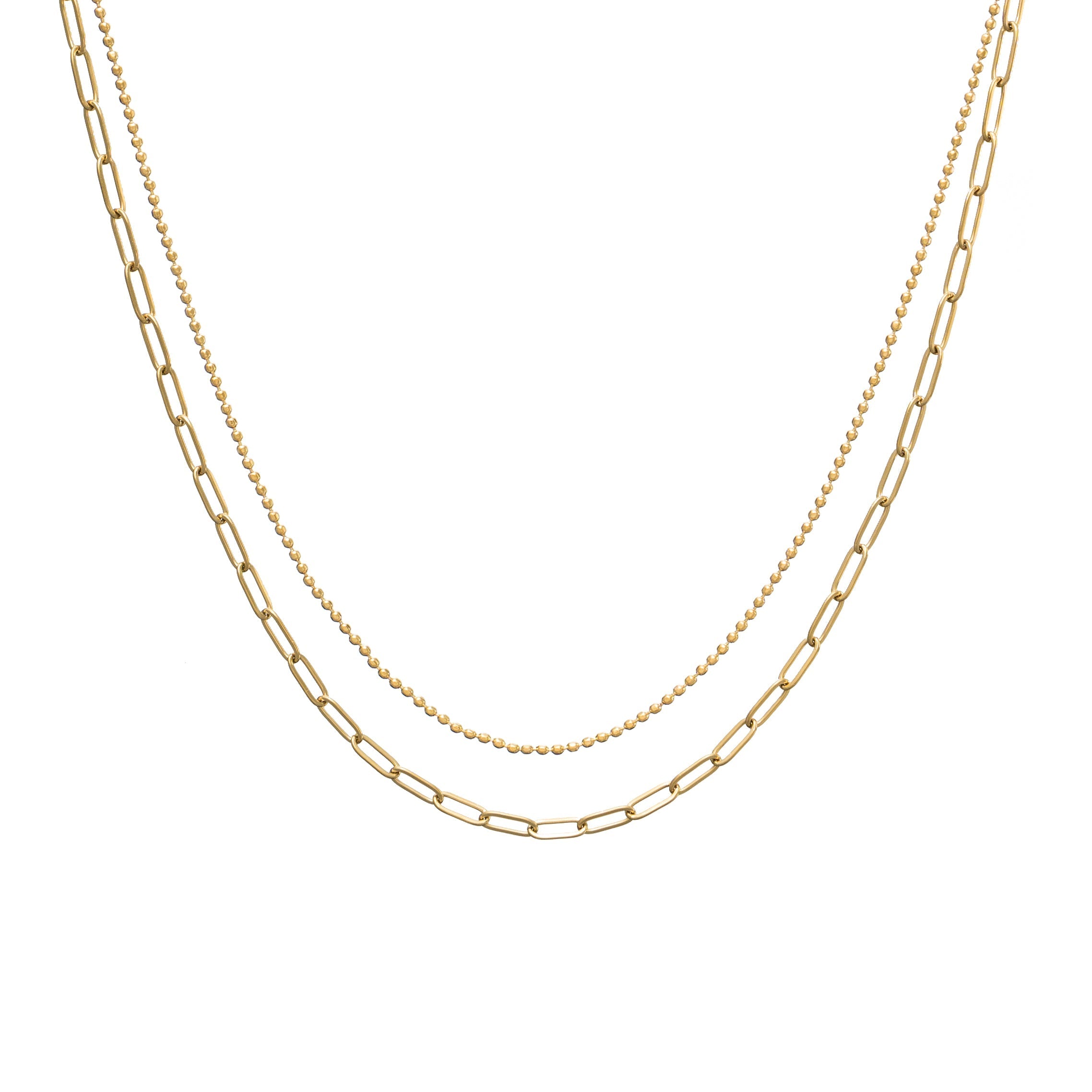 Waterproof Gold Paperclip Layered Choker