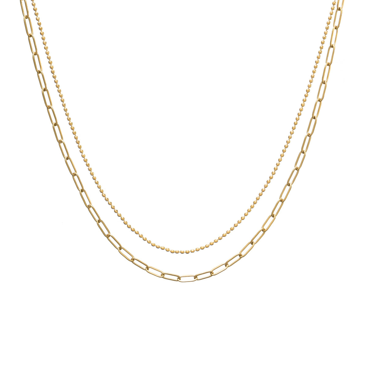 Waterproof Gold Paperclip Layered Choker