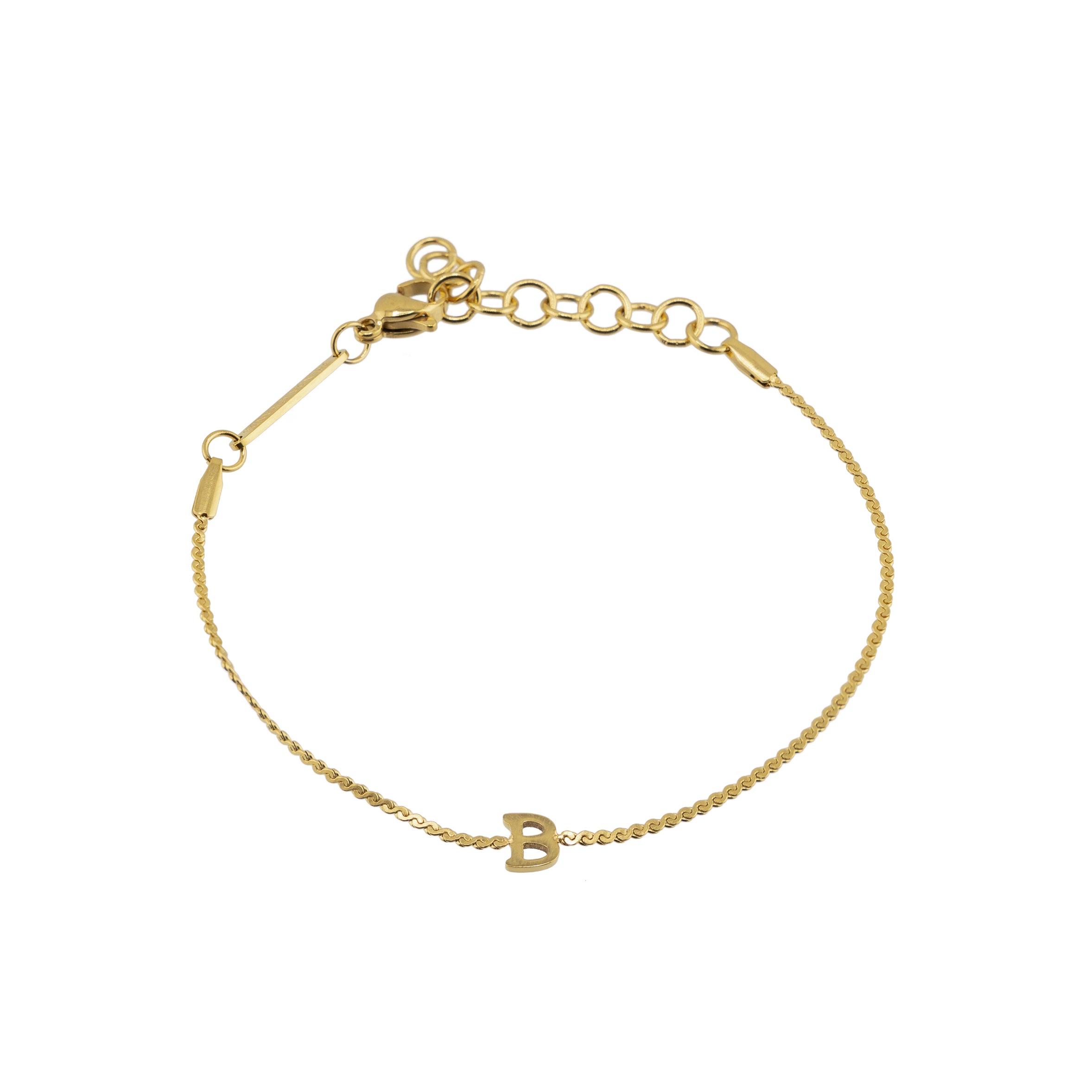 Waterproof Dainty Gold Initial Bracelet