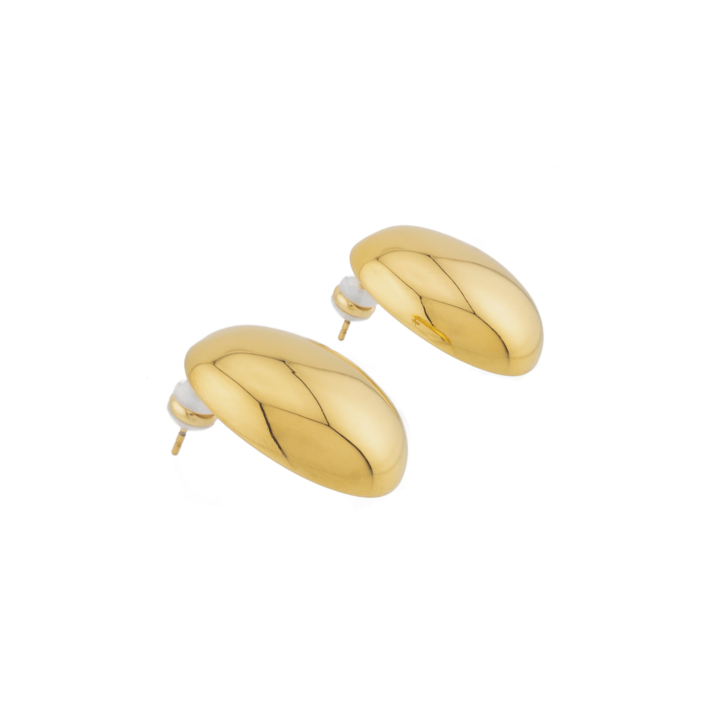 Waterproof Gold Statement Dome Earrings