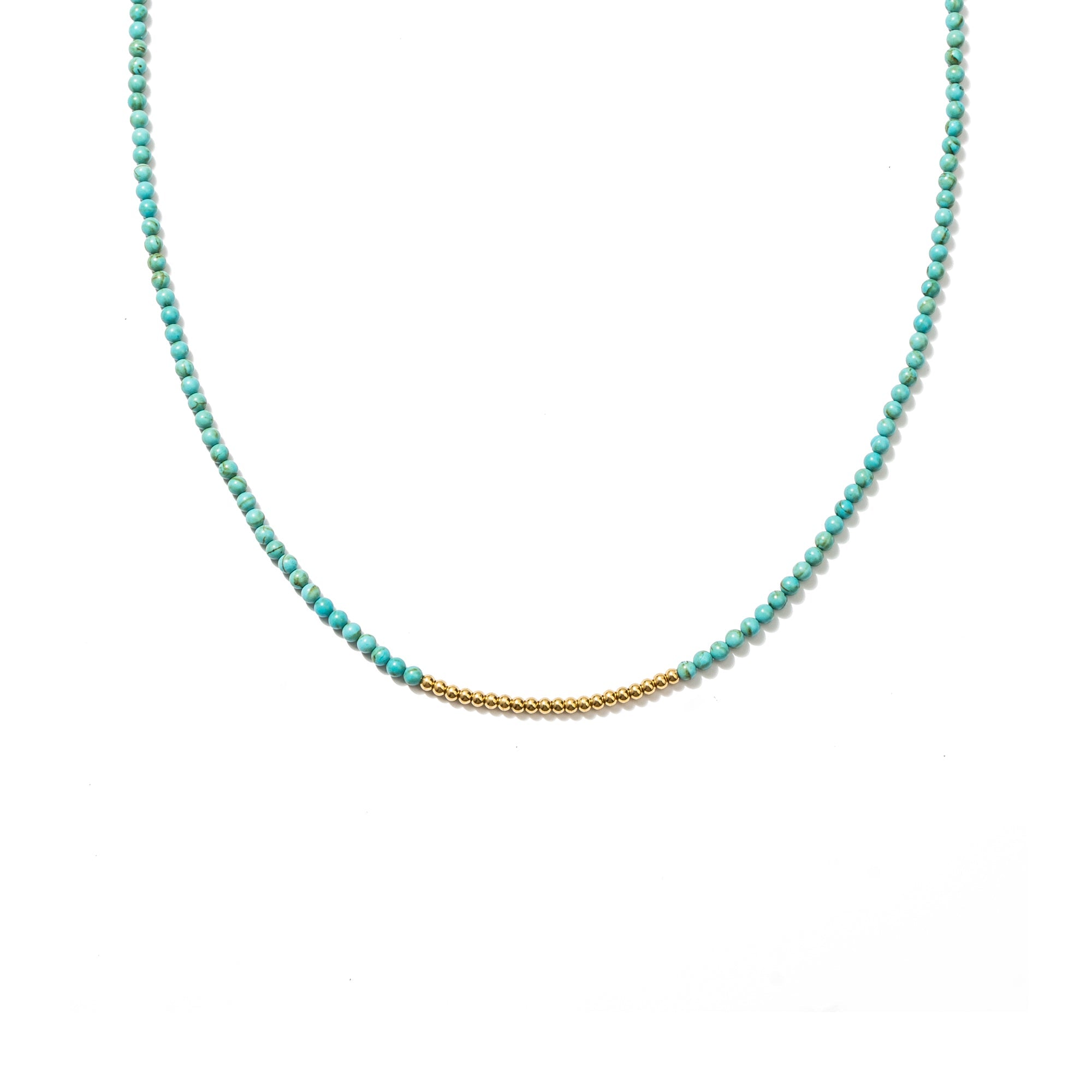 Waterproof Turquoise Beaded Necklace