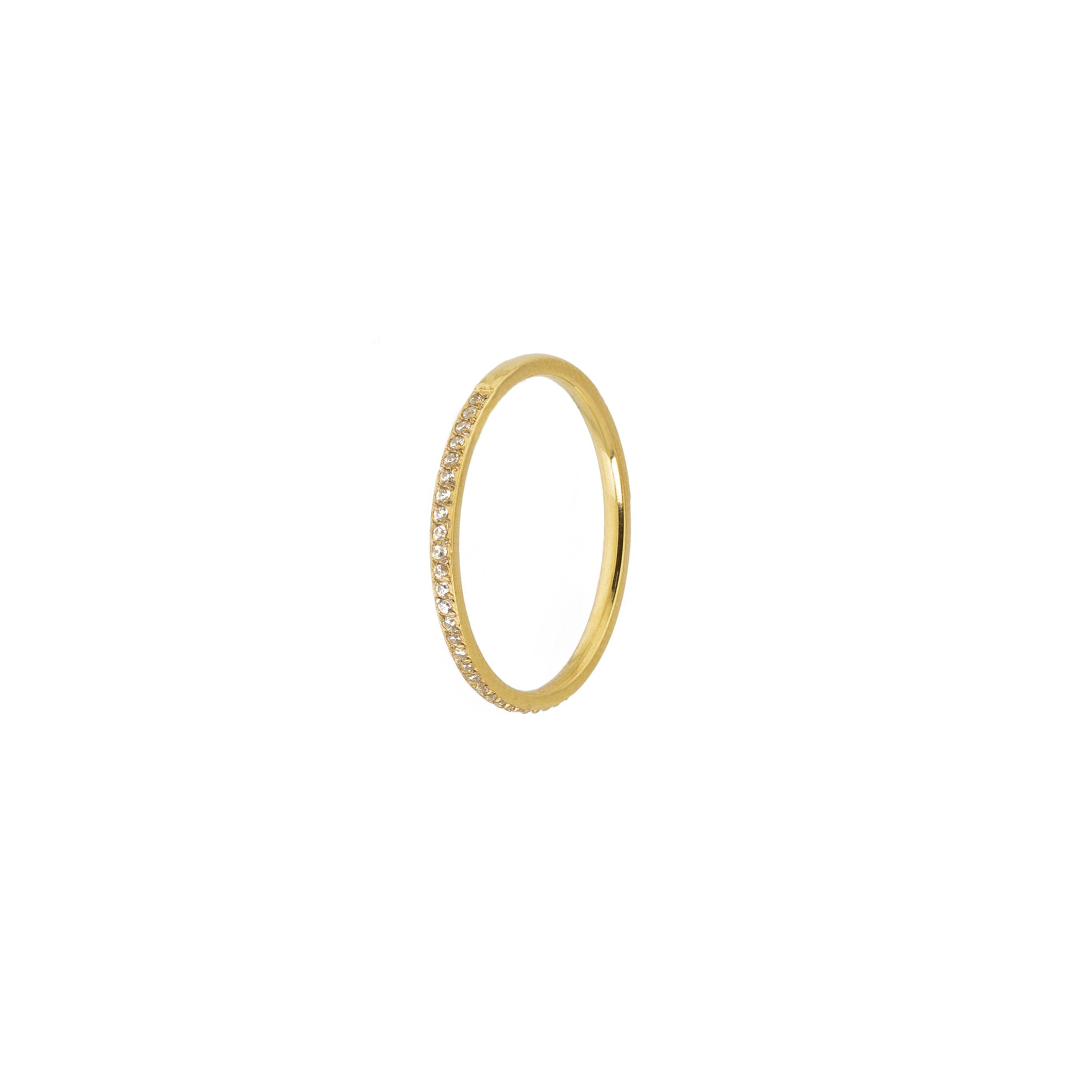 Waterproof Gold Dainty Diamond Ring Band