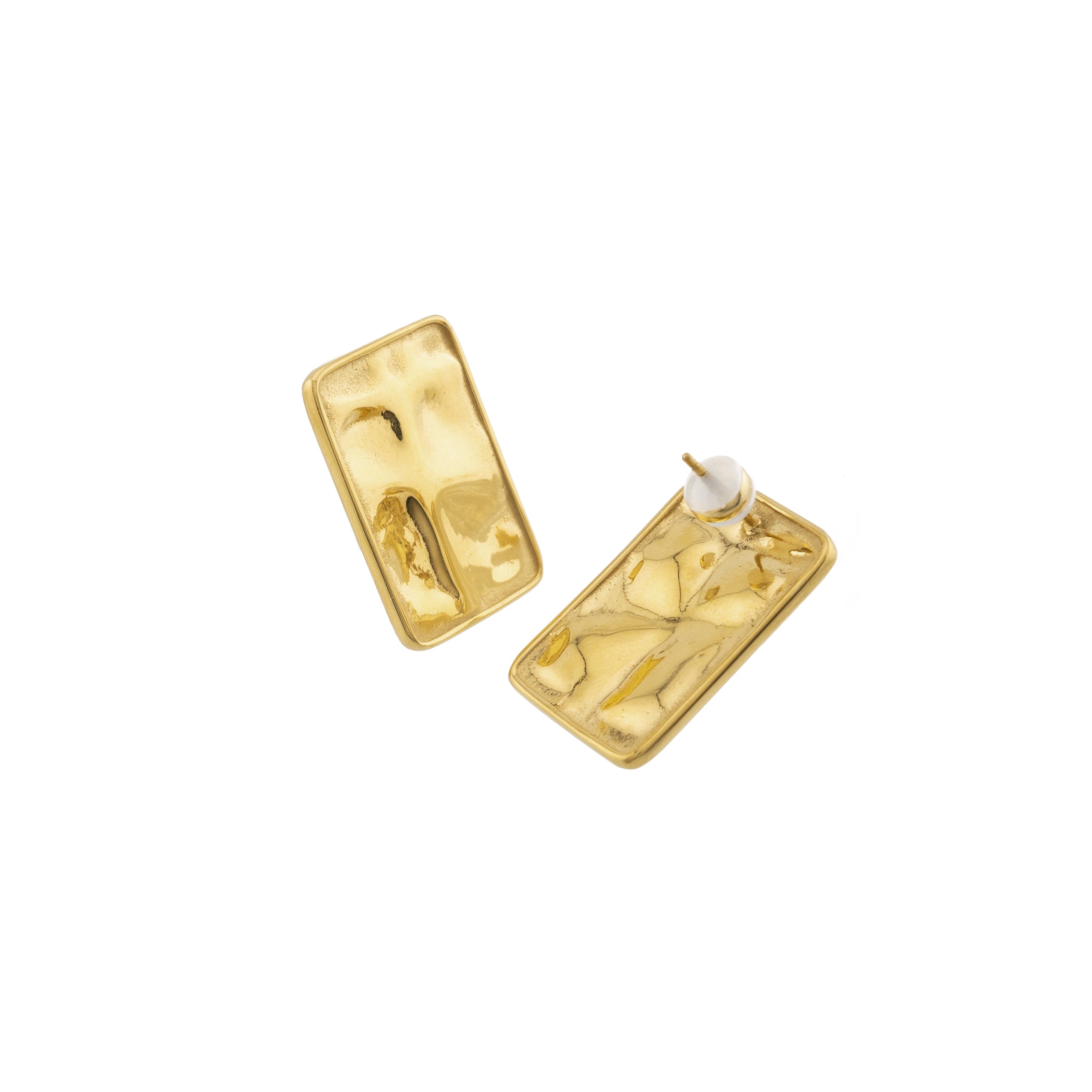 Waterproof Gold Statement Rectangular Earrings