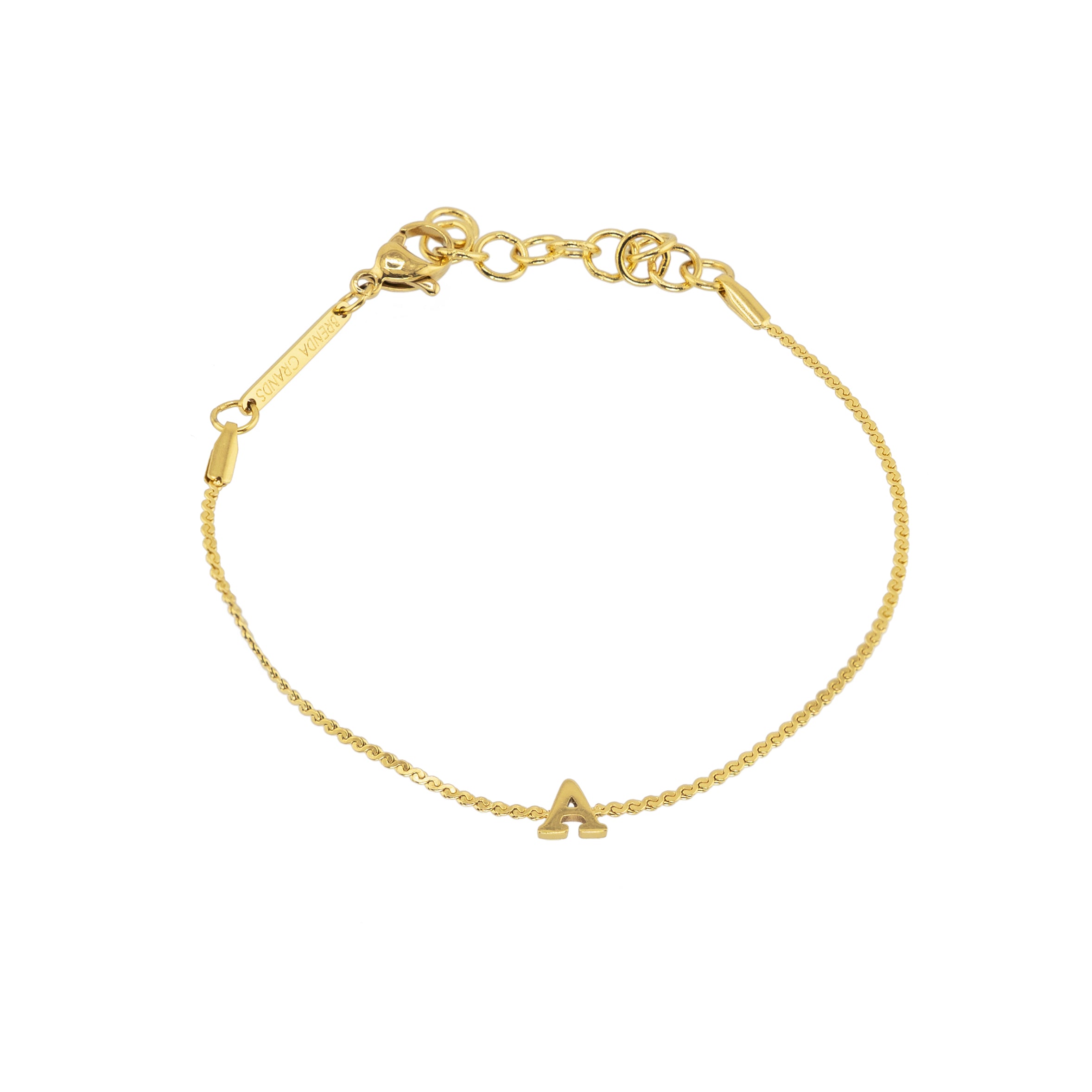 Waterproof Dainty Gold Initial Bracelet