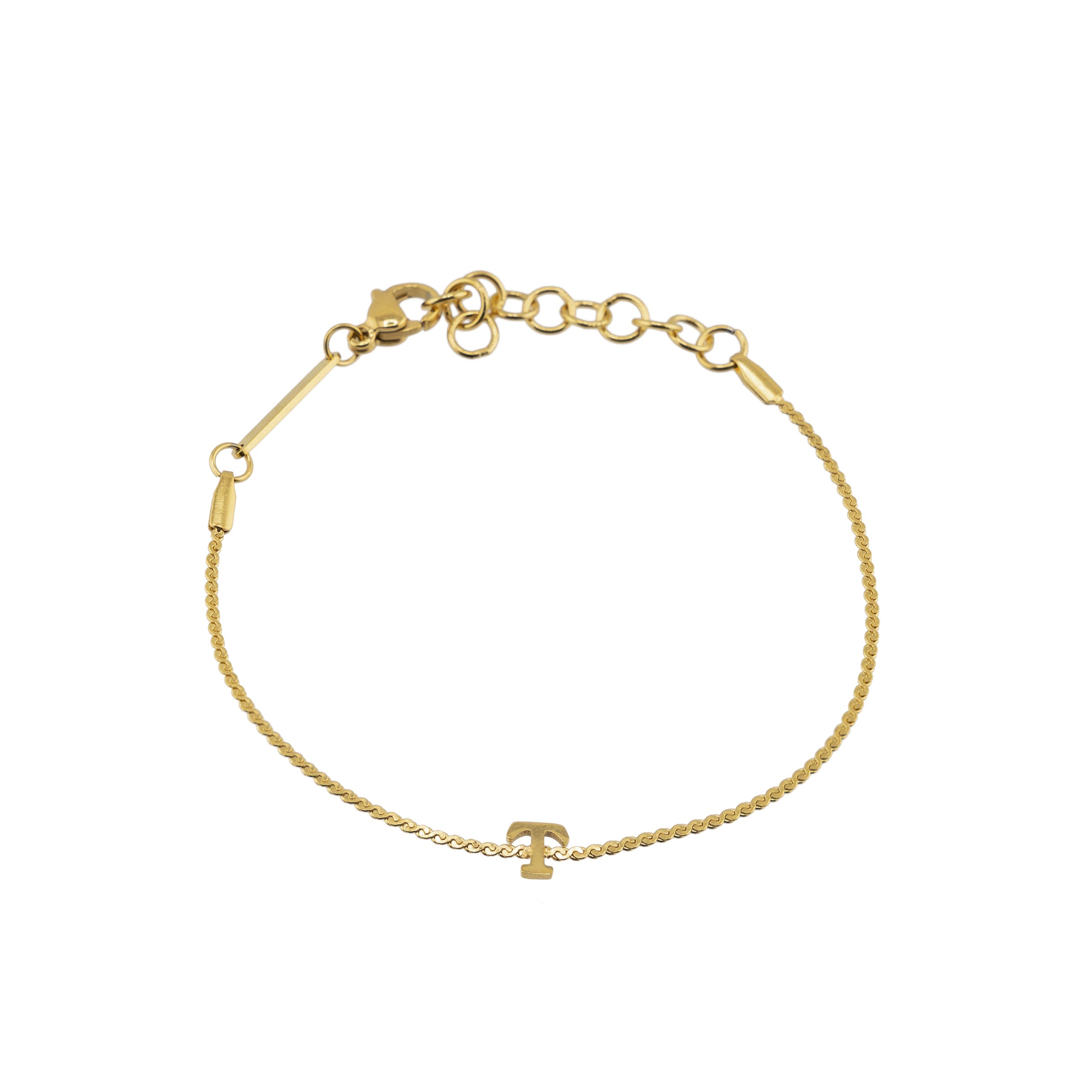 Waterproof Dainty Gold Initial Bracelet