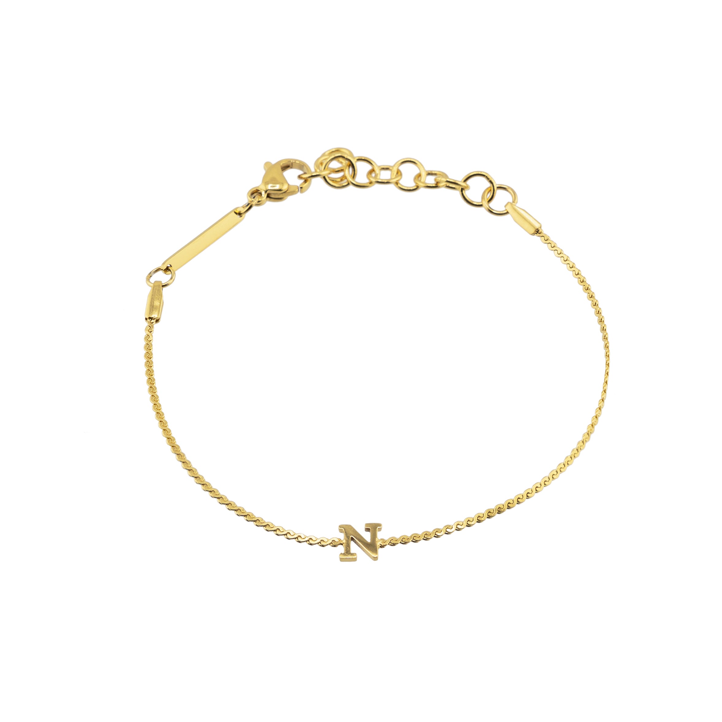 Waterproof Dainty Gold Initial Bracelet