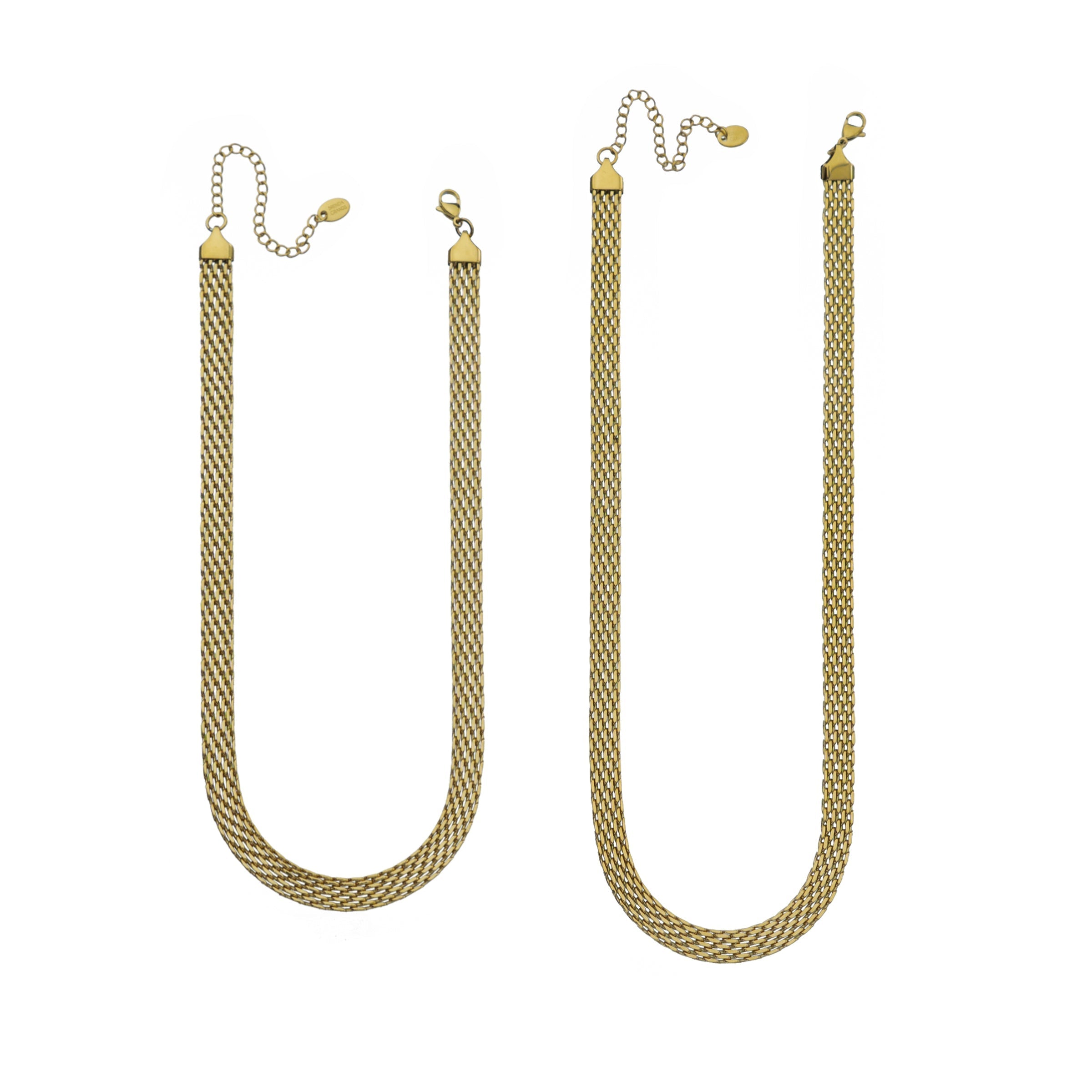 Waterproof Large Gold Braided Necklace