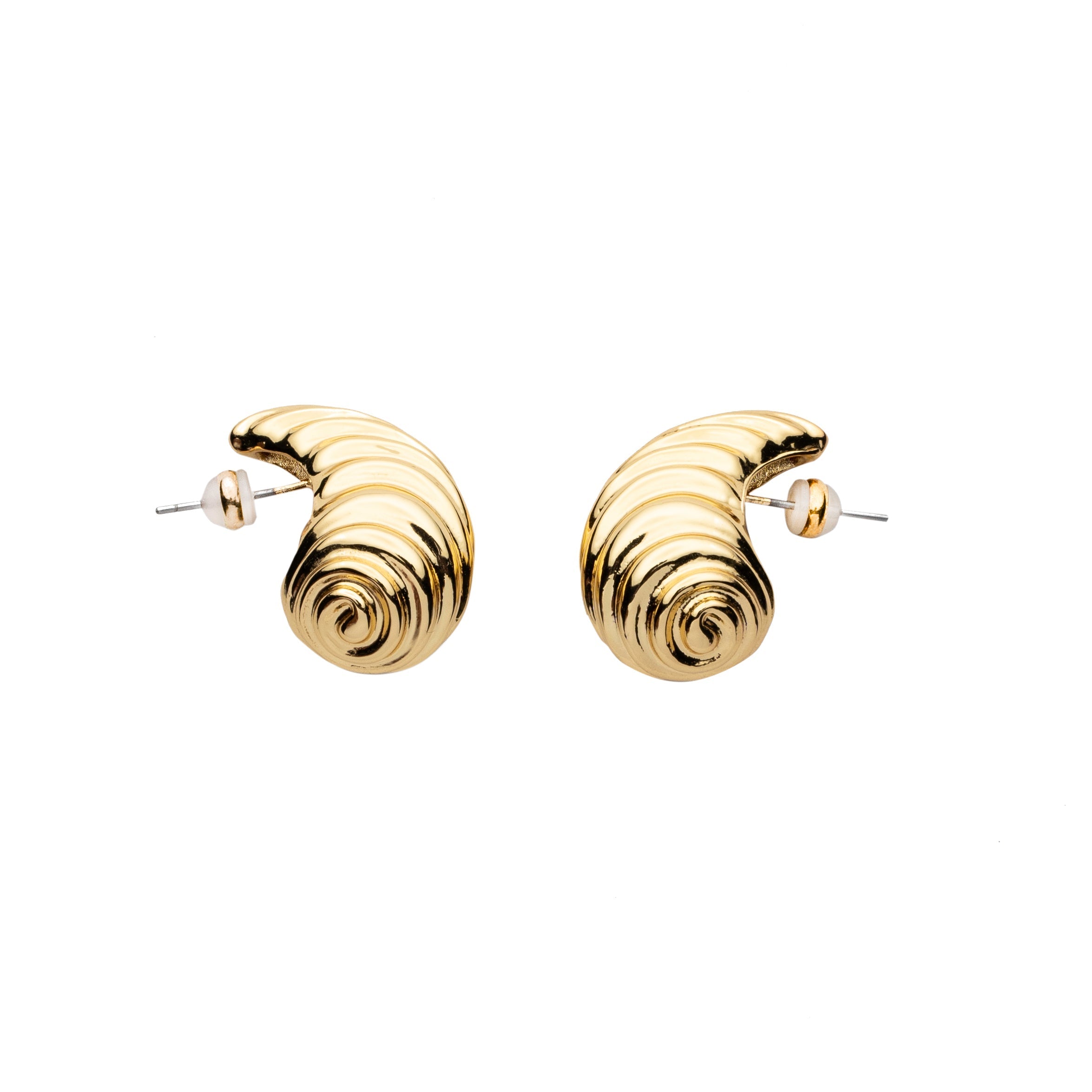 18K Gold Shell Drop Earrings