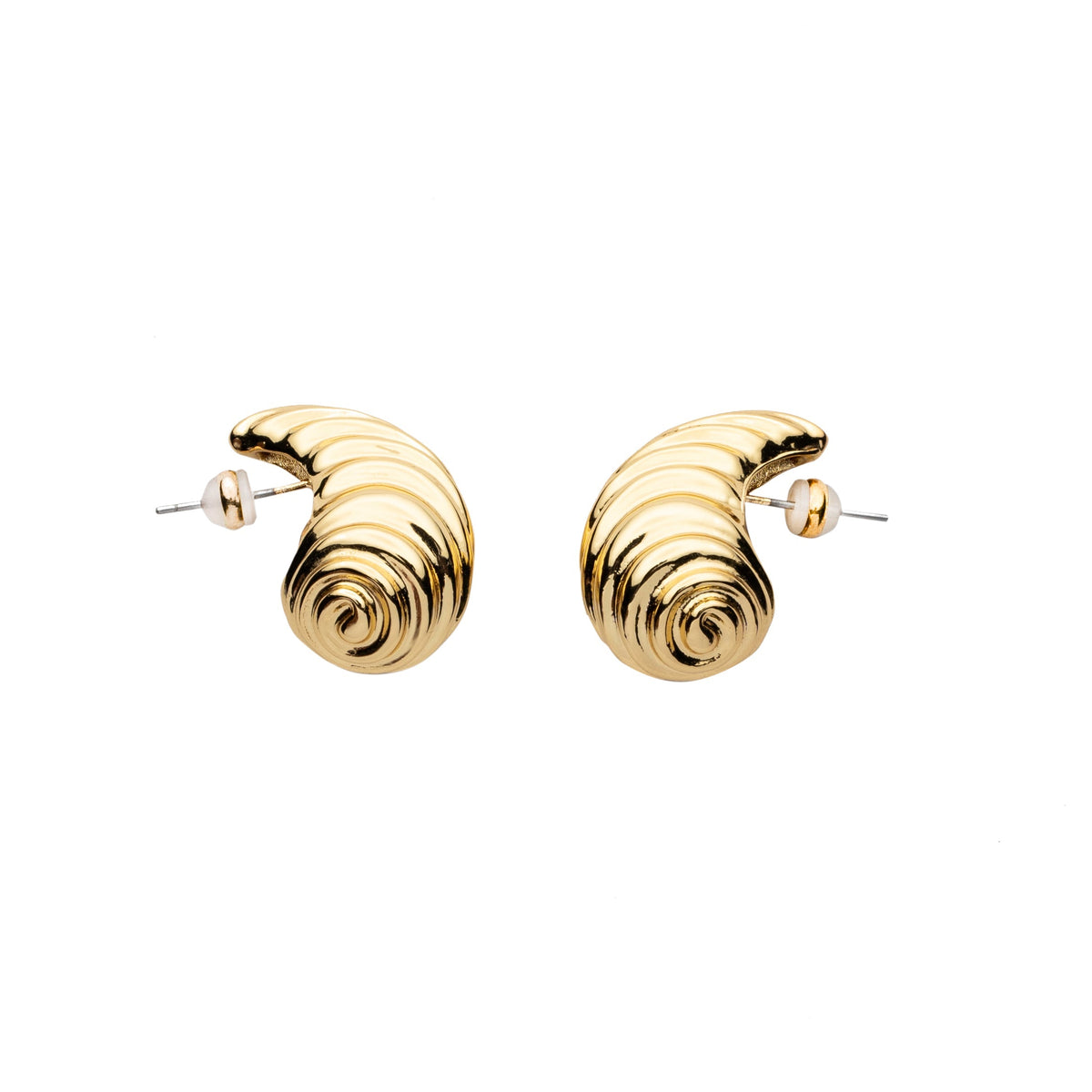 18K Gold Shell Drop Earrings
