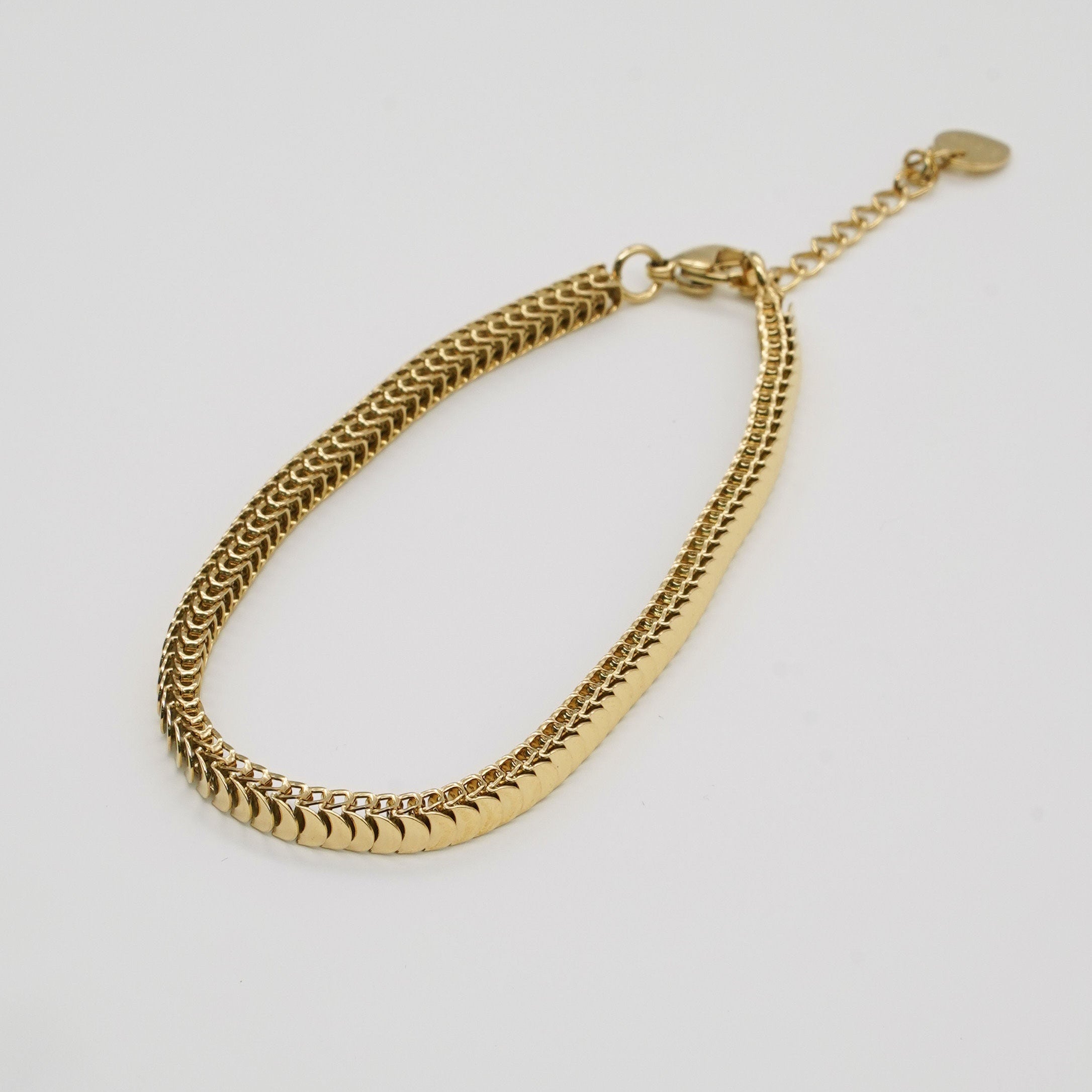 Gold Accordion Chain Bracelet