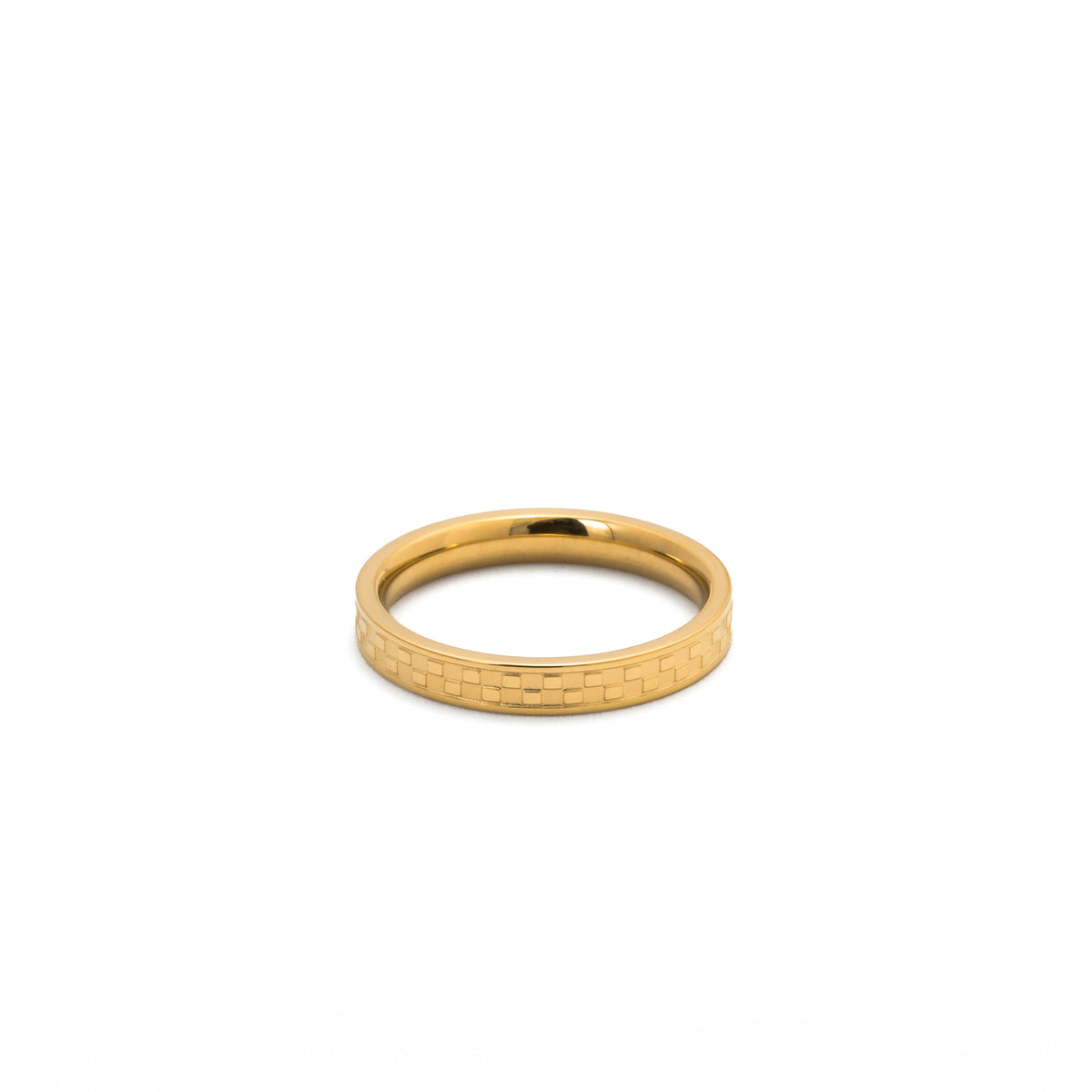 Chess Waterproof Gold Textured Ring