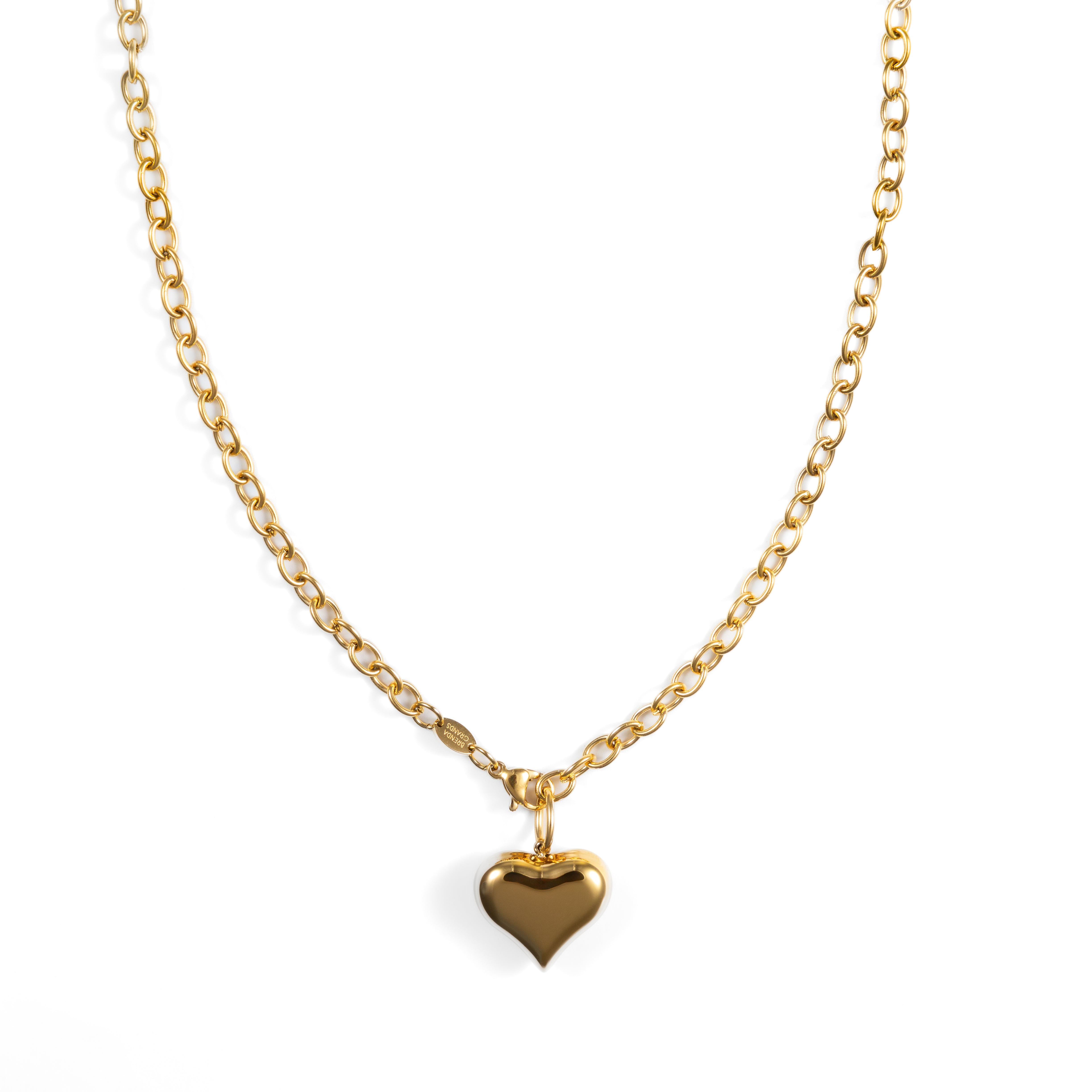 Waterproof Puffy Heart Medium Necklace