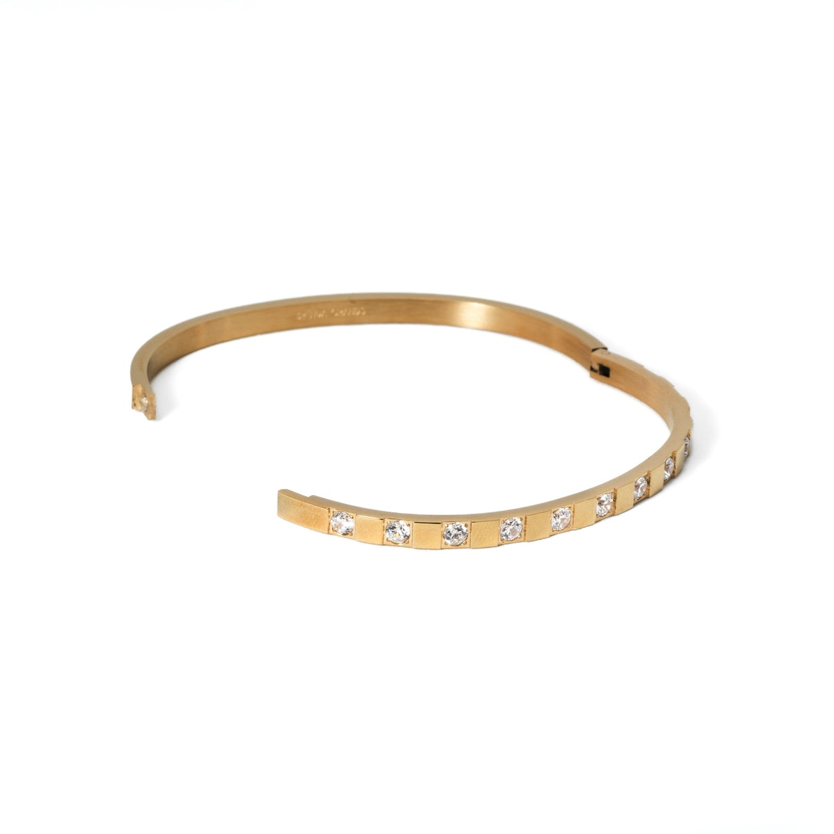 Waterproof Gold Structured Tennis Bangle