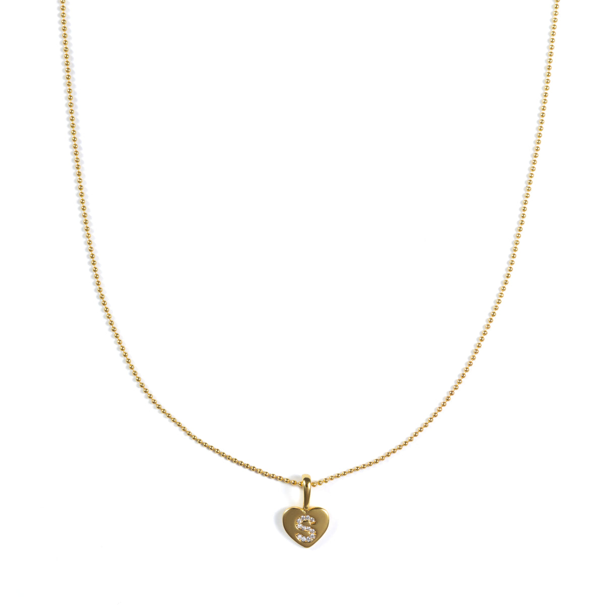 Heart Initial Necklace Set of 16