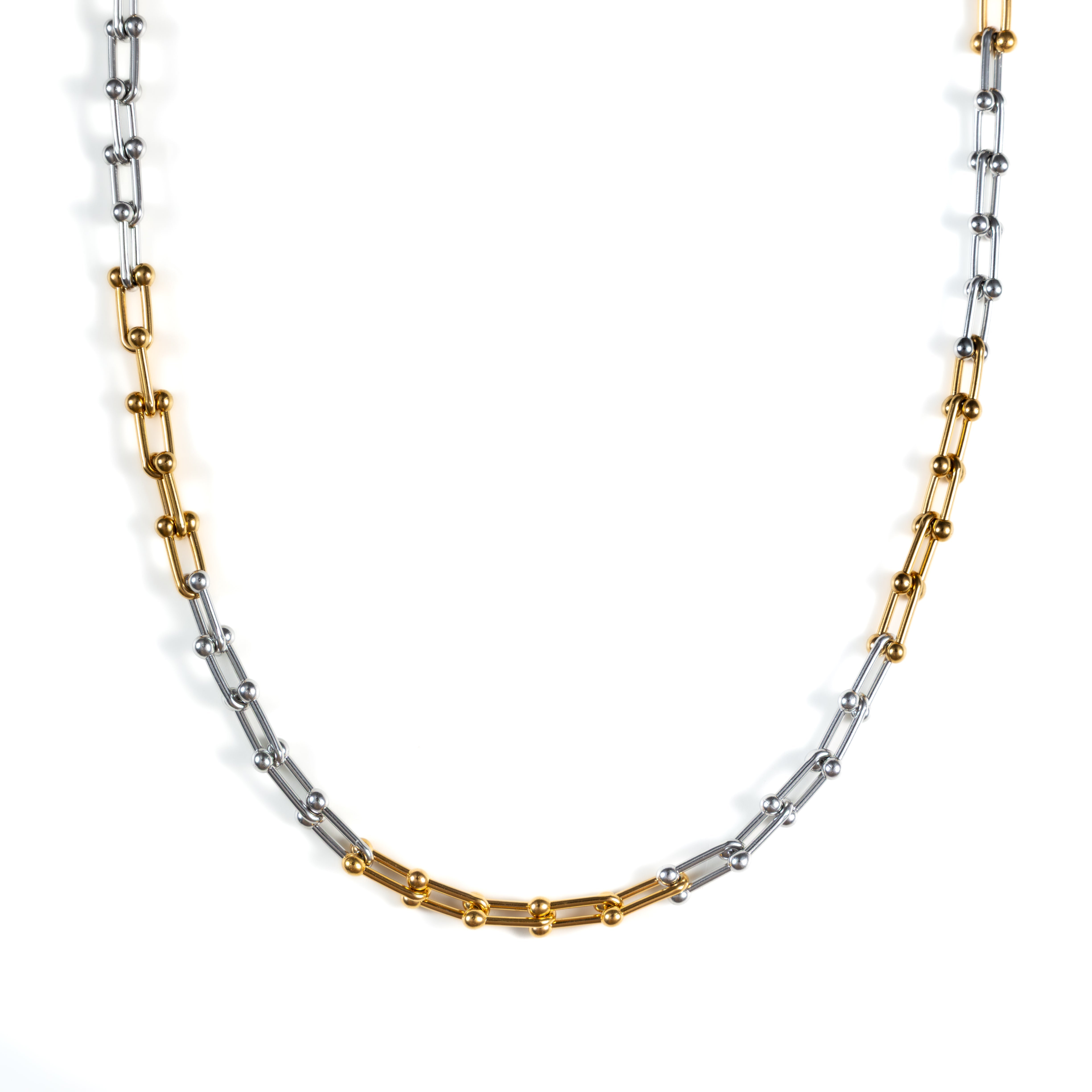 Waterproof Two Tone Chain Necklace