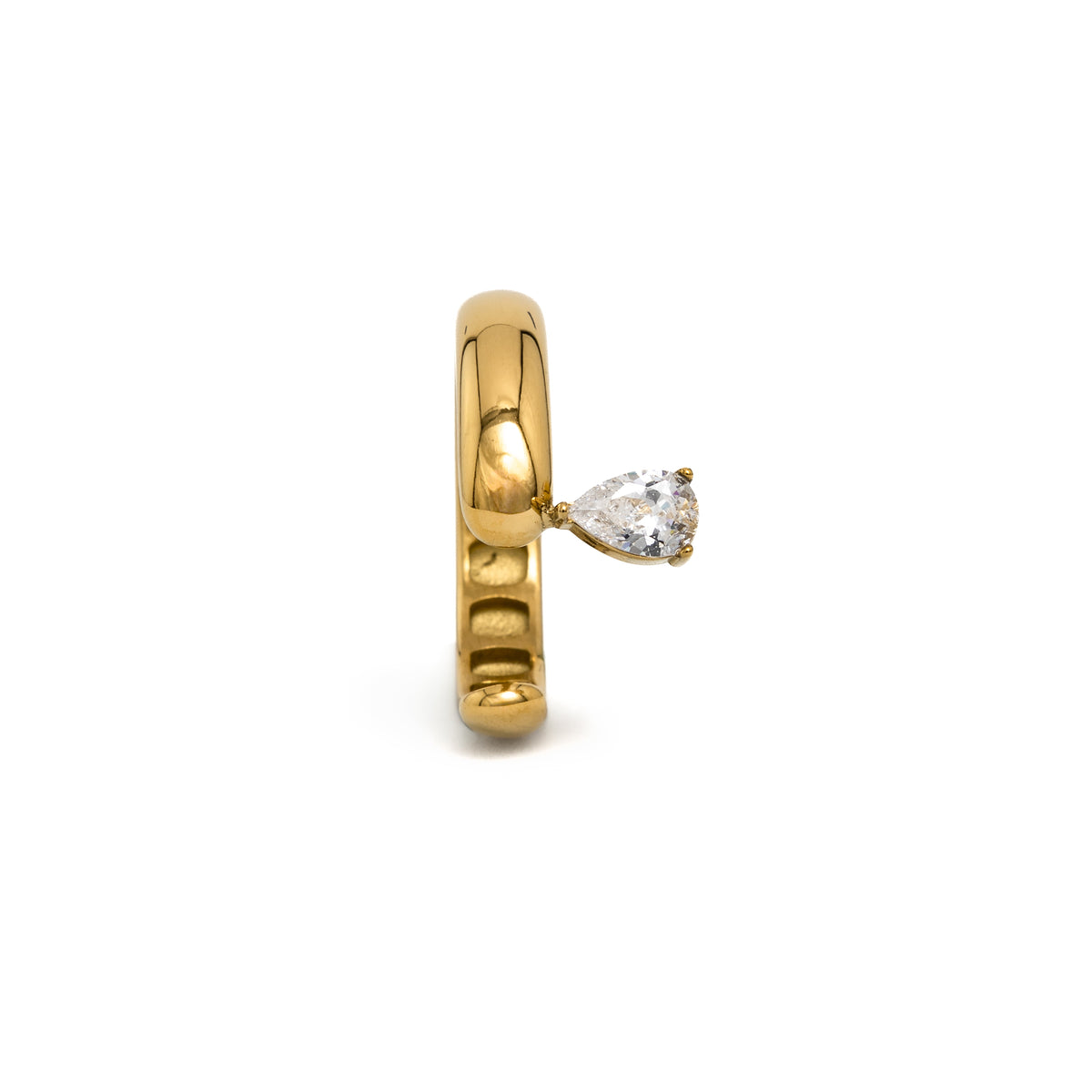 Open Ring with crystal drop size 7