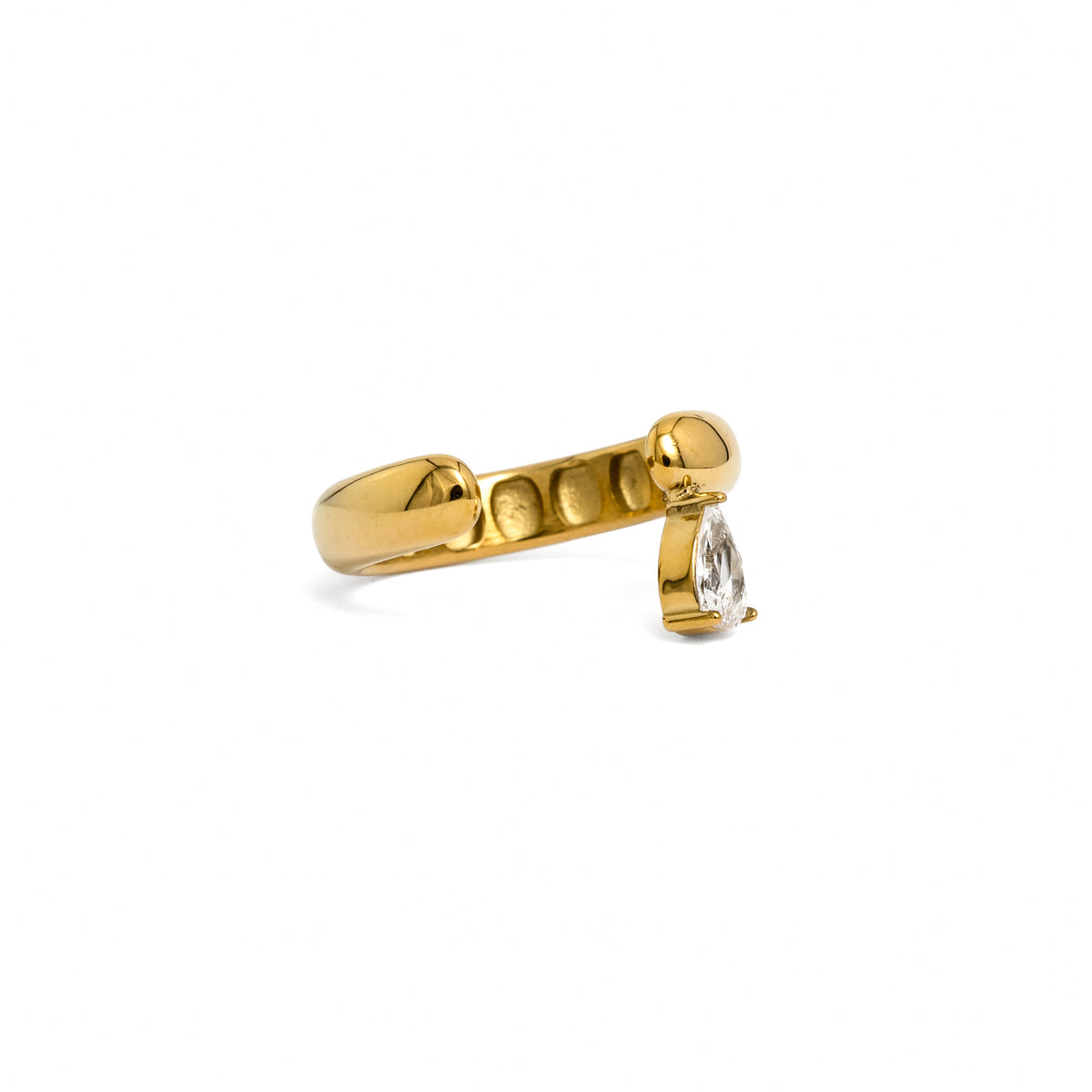 Open Ring with crystal drop size 7