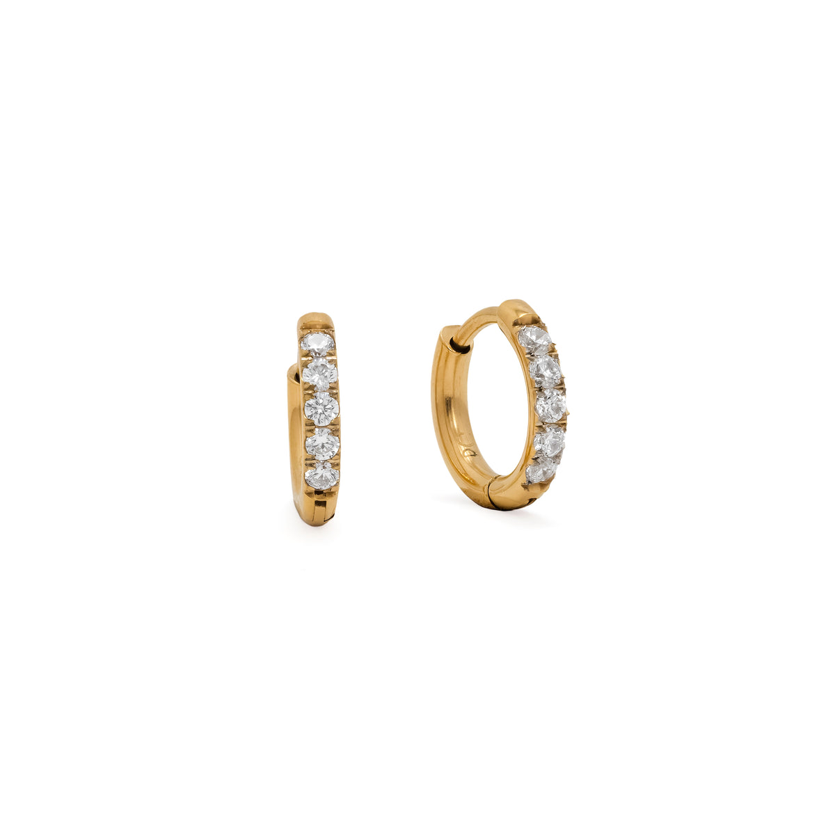 waterproof 11mm CZ huggie hoop earrings