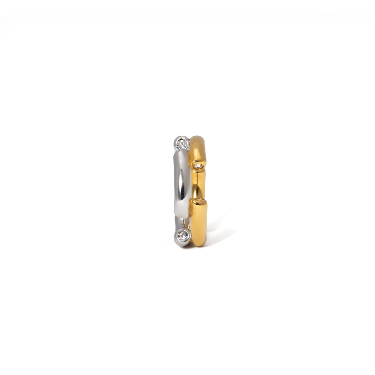 Waterproof Two-Tone Crystal Tennis Statement Ring