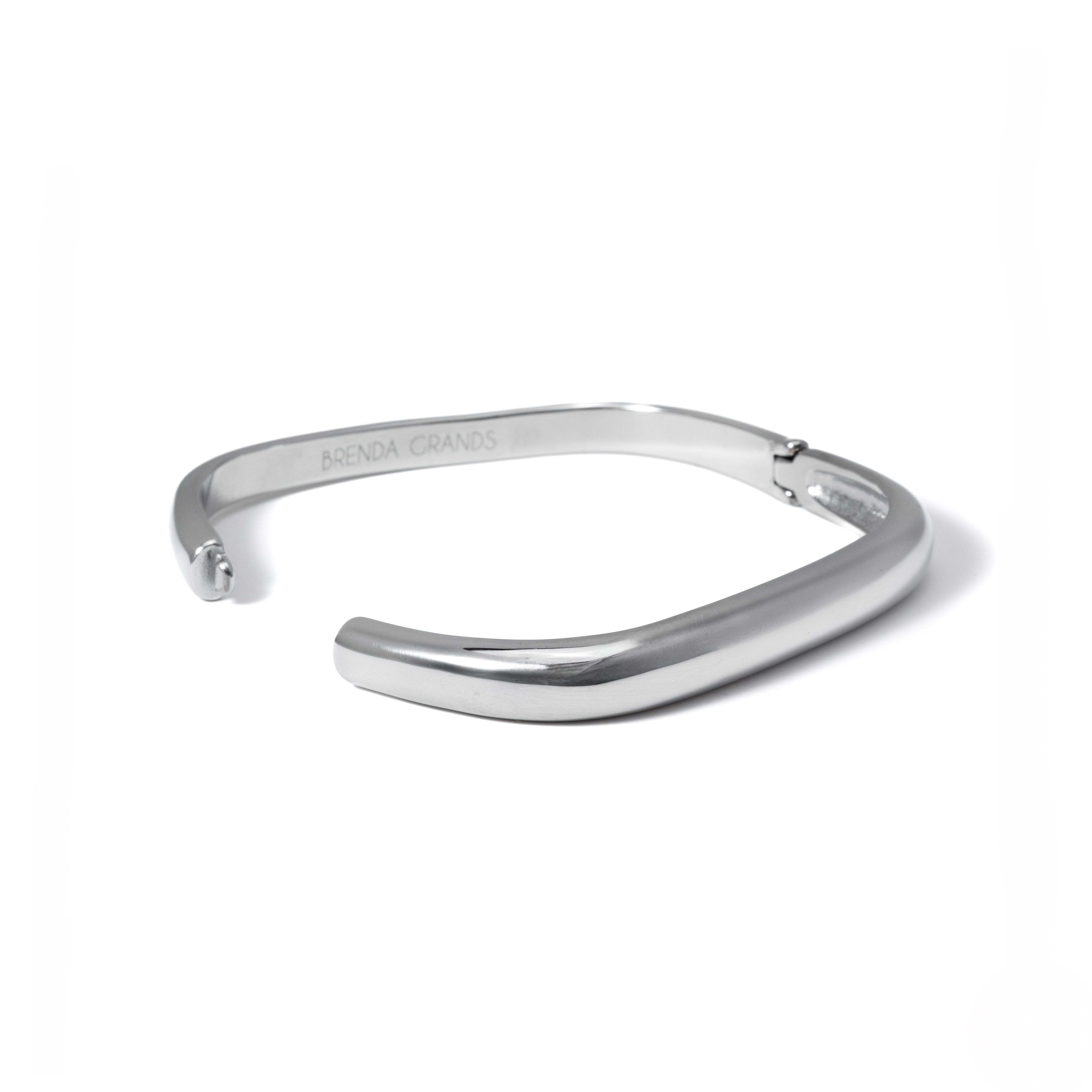 Waterproof Silver Square Cuff Bangle