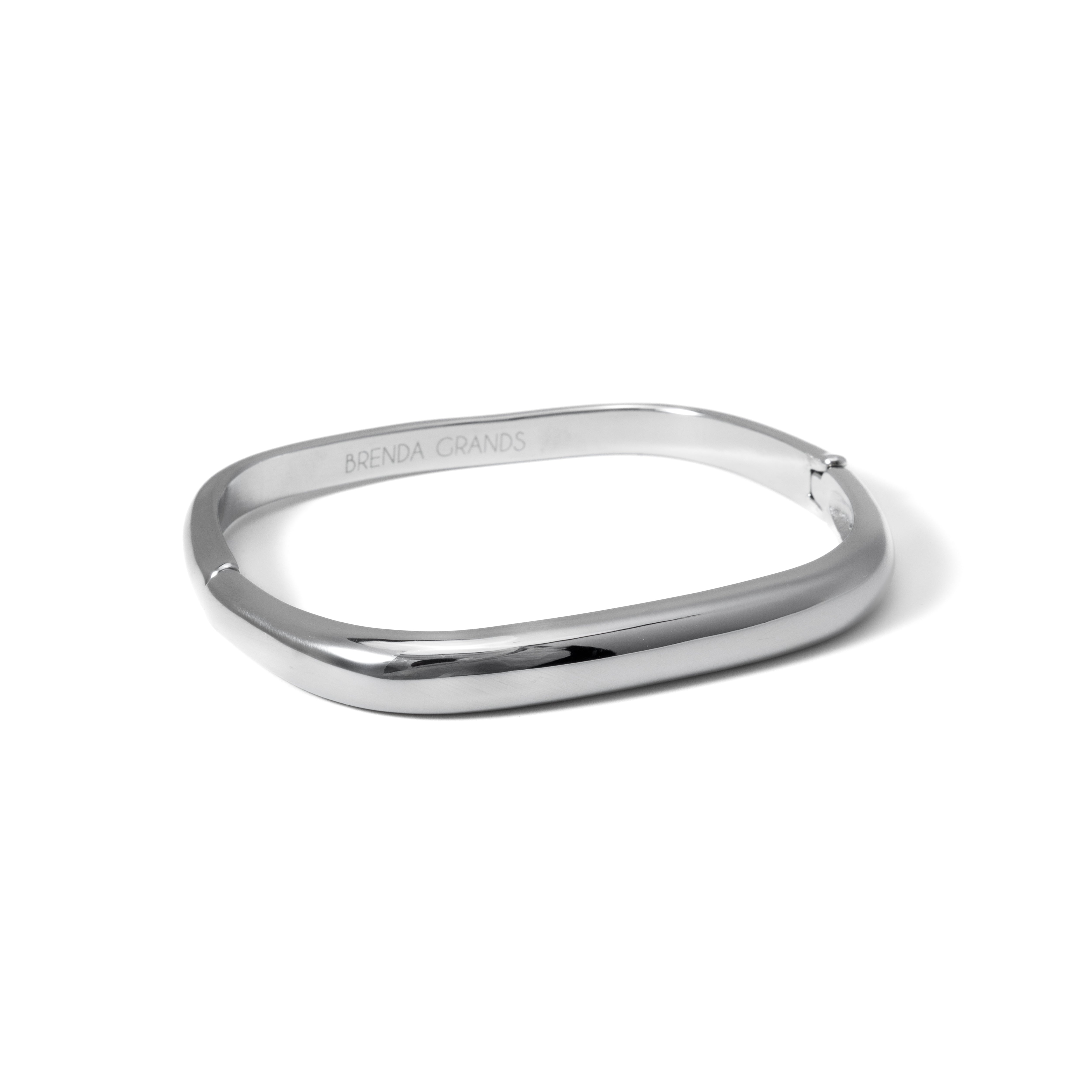 Waterproof Silver Square Cuff Bangle