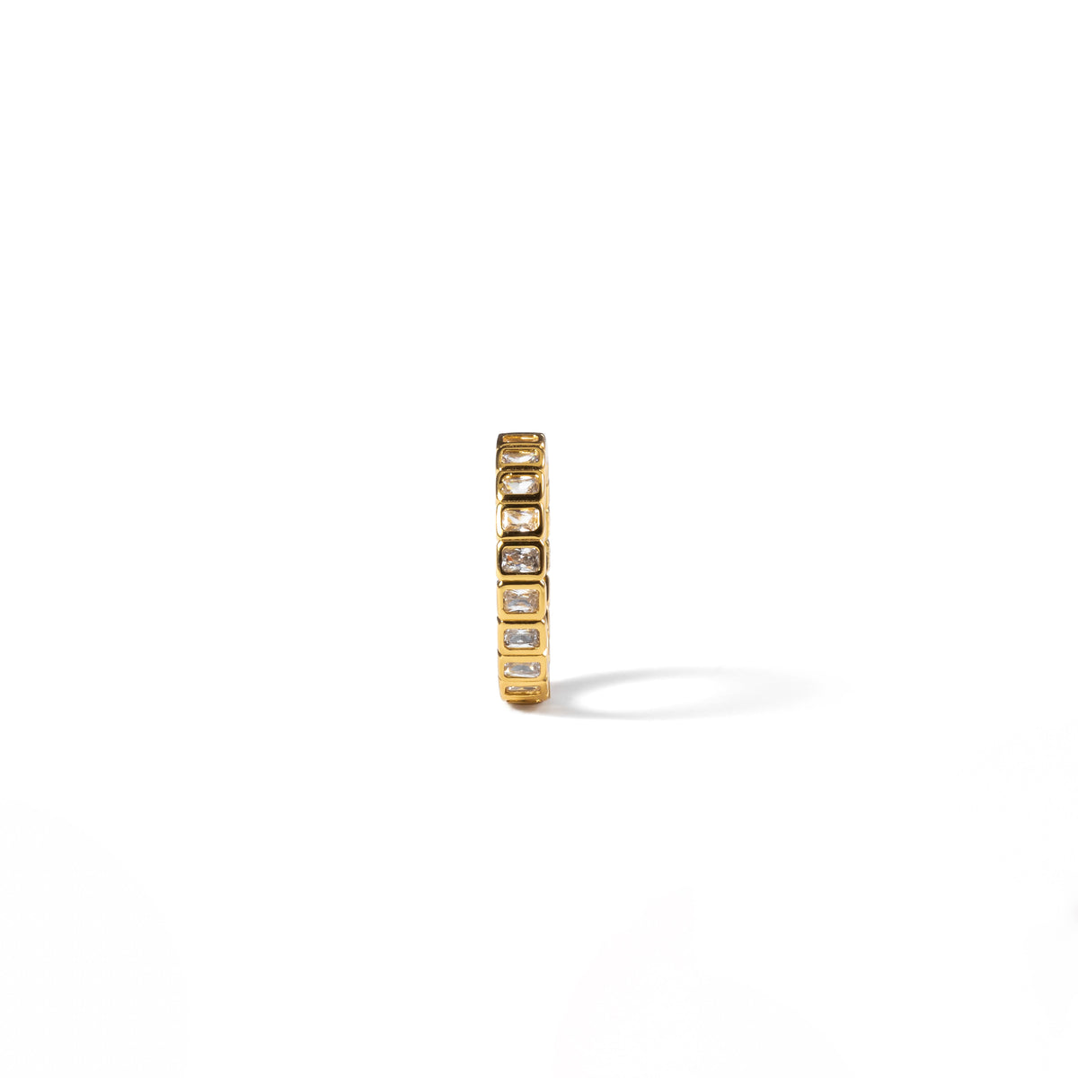 18K Gold Tennis Emerald Cut Ring