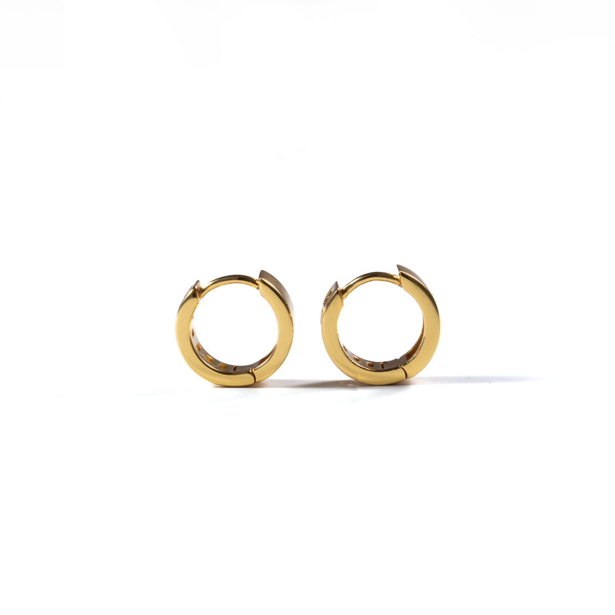 18K Gold Baguette Huggie Earrings