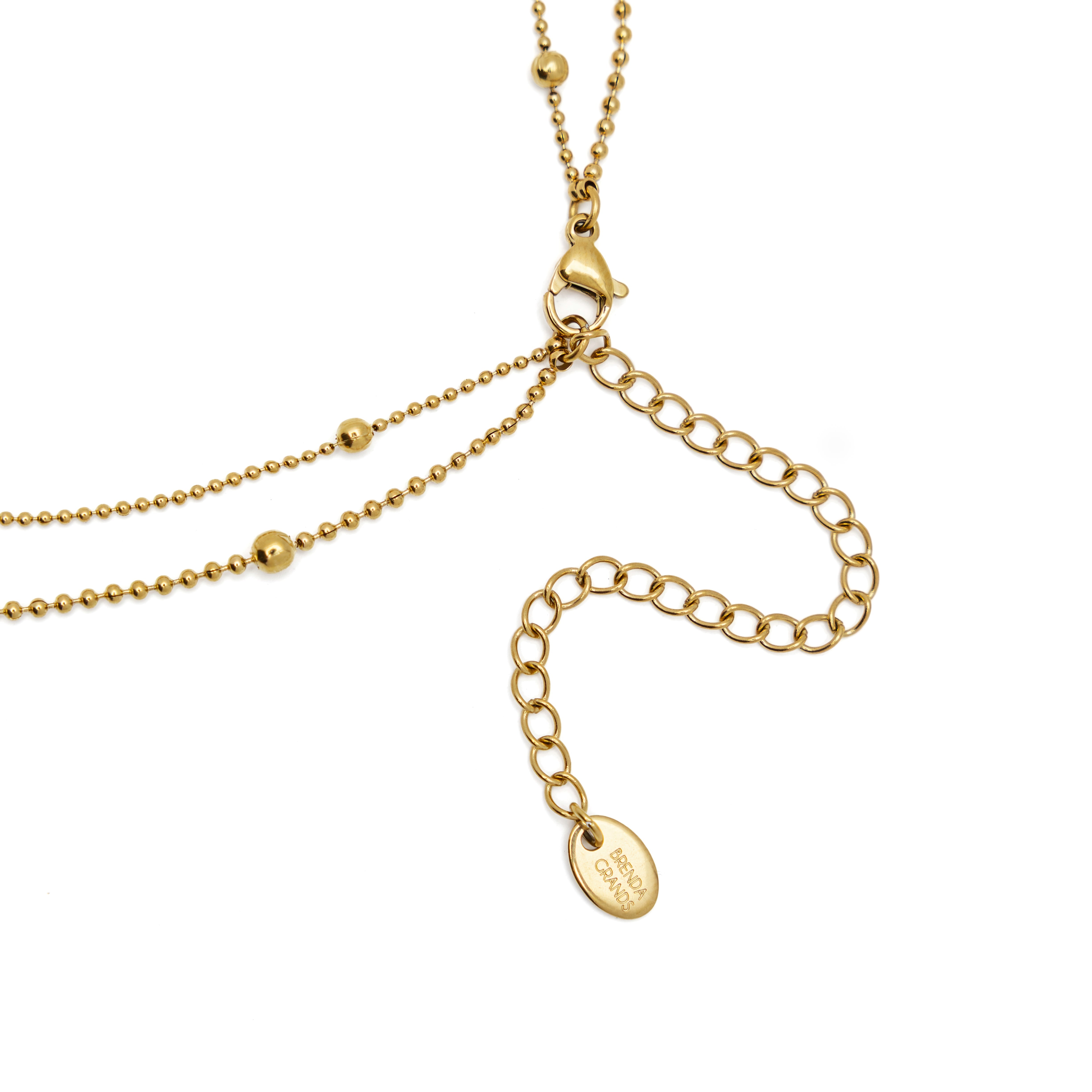 Waterproof Gold Double Beaded Chain Necklace