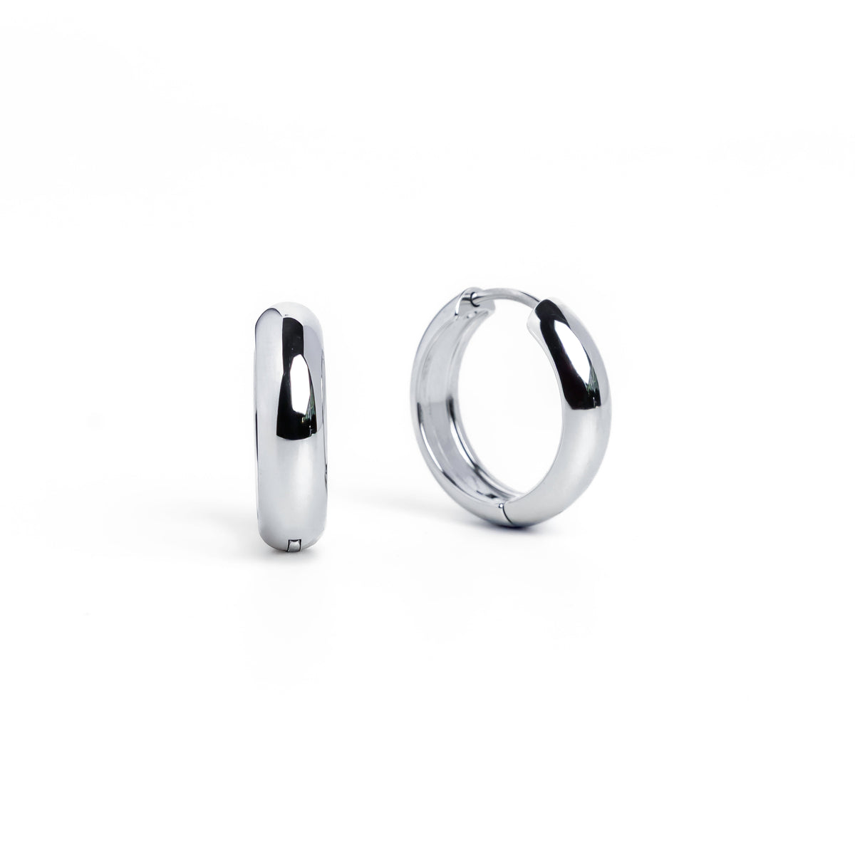 Waterproof 19mm Silver Everyday Hoops