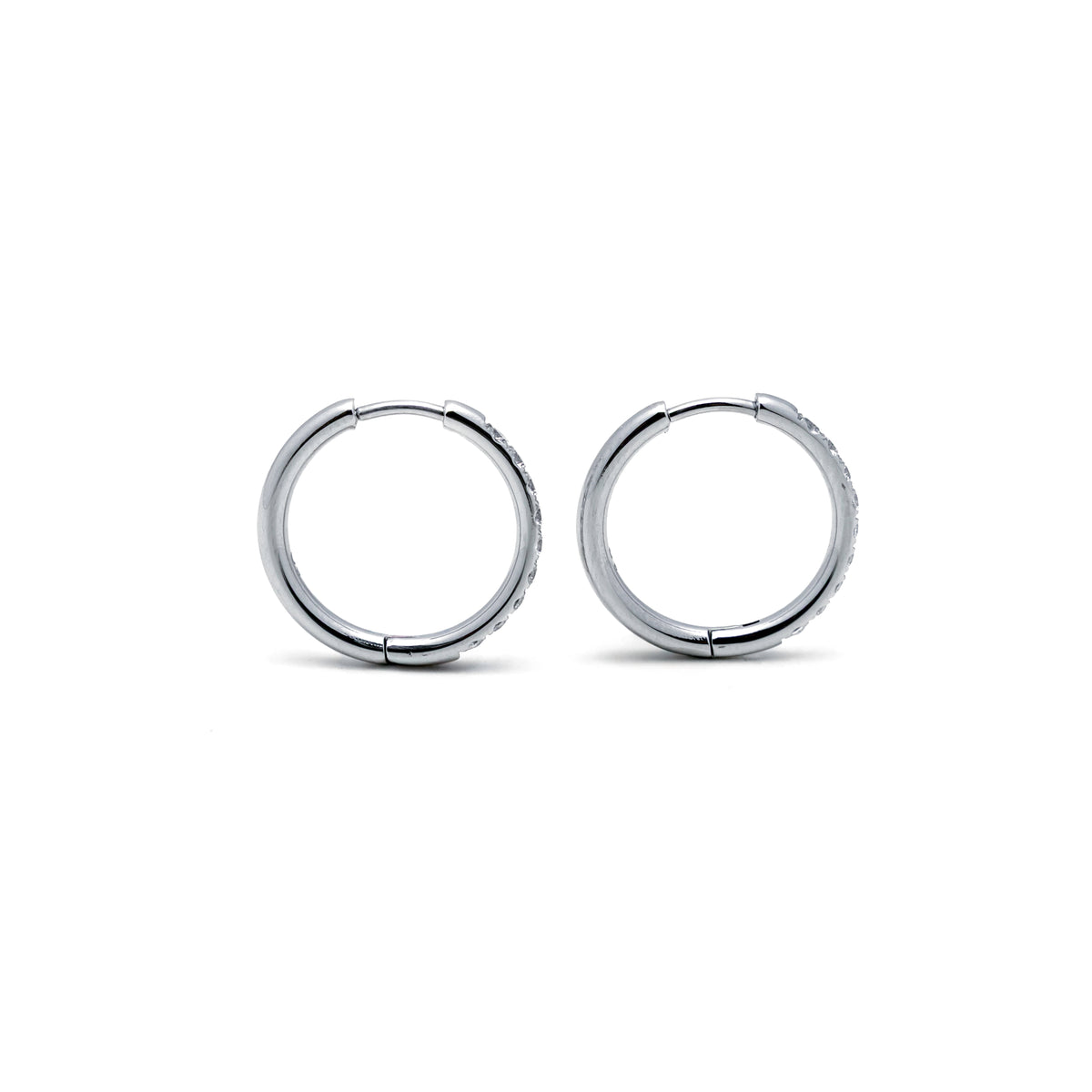 18mm Silver Round Brilliant Tennis Hoops