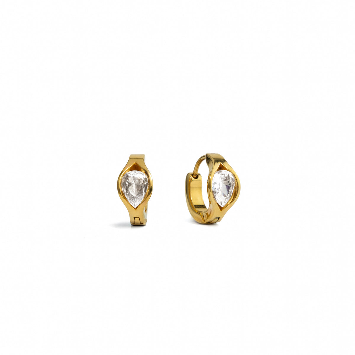 Drop crystal hoops 13mm